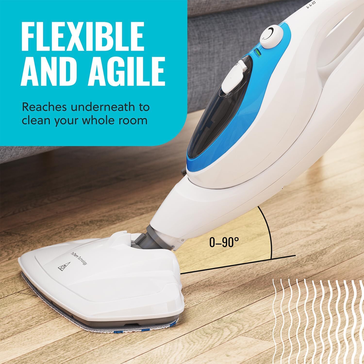 PurSteam Steam Mop Cleaner 10-in-1 with Convenient Detachable Handheld Unit