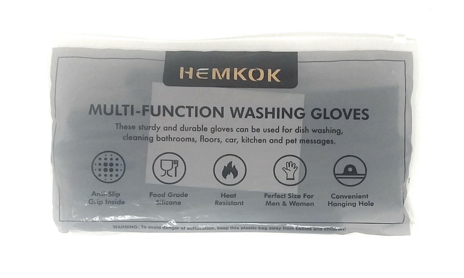 1 pair Silicone Dishwashing Multipurpose House Cleaning Gloves W/Scrubber