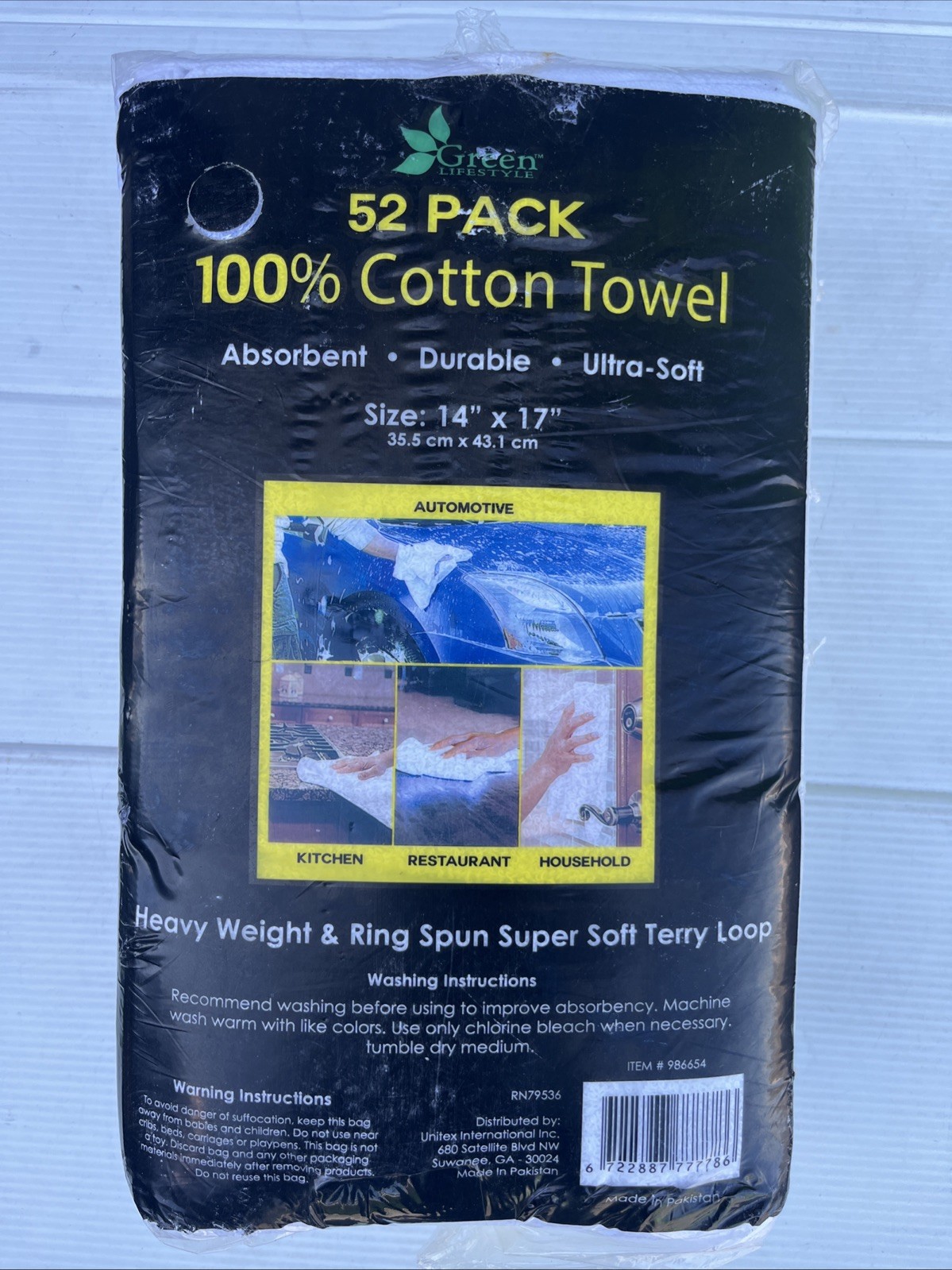 52- Pack Green Lifestyle 14 X 17 100% Cotton Heavy Weight Terry Towels New