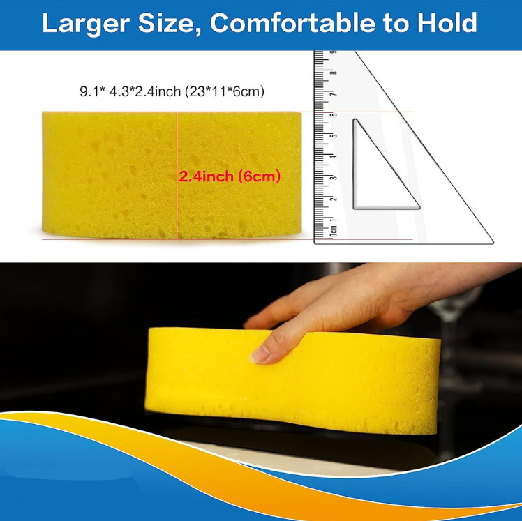 Giant Bone Sponge, Yellow Cleaning Sponge Kitchen Cleaning Sponges Easy Grip