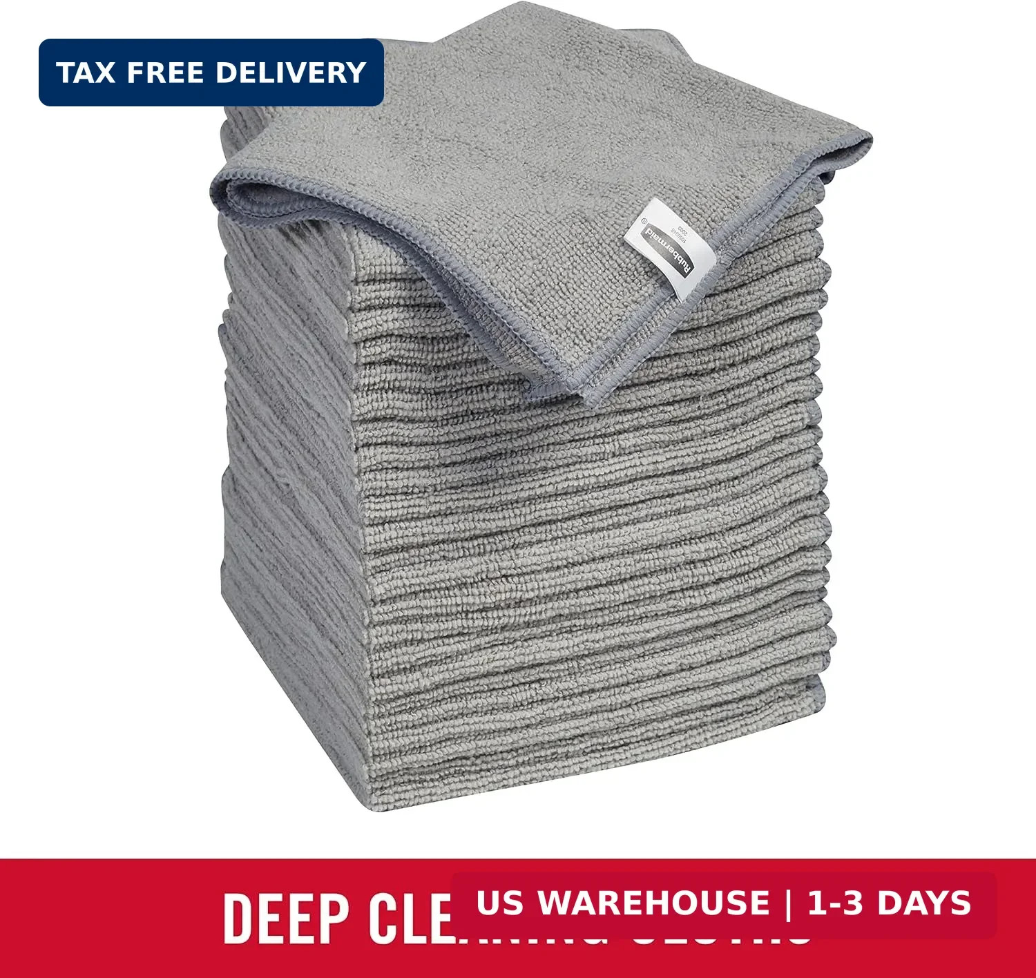 Rubbermaid All Purpose Microfiber Cleaning Cloth Towels, 50 Pack, 12″x12″, Non-S