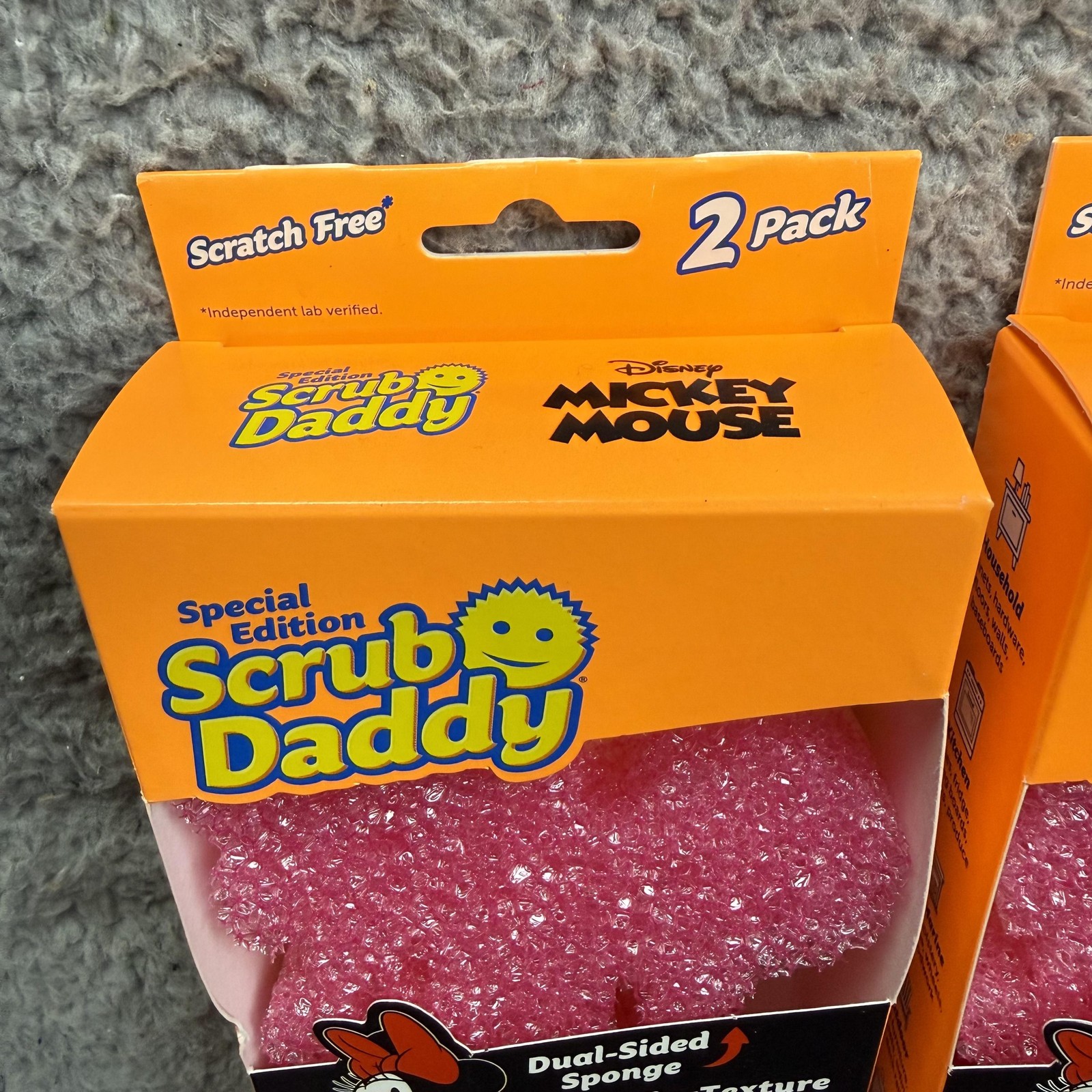 Lot of 2 Scrub Daddy Sponge 2 Pack Pink Disney Mickey Mouse Minnie Special Editi