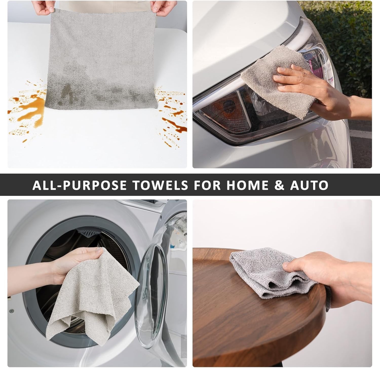 Reusable Cleaning Cloths Microfiber Towel: 50 Pack Washable Tear Away Cleanin…