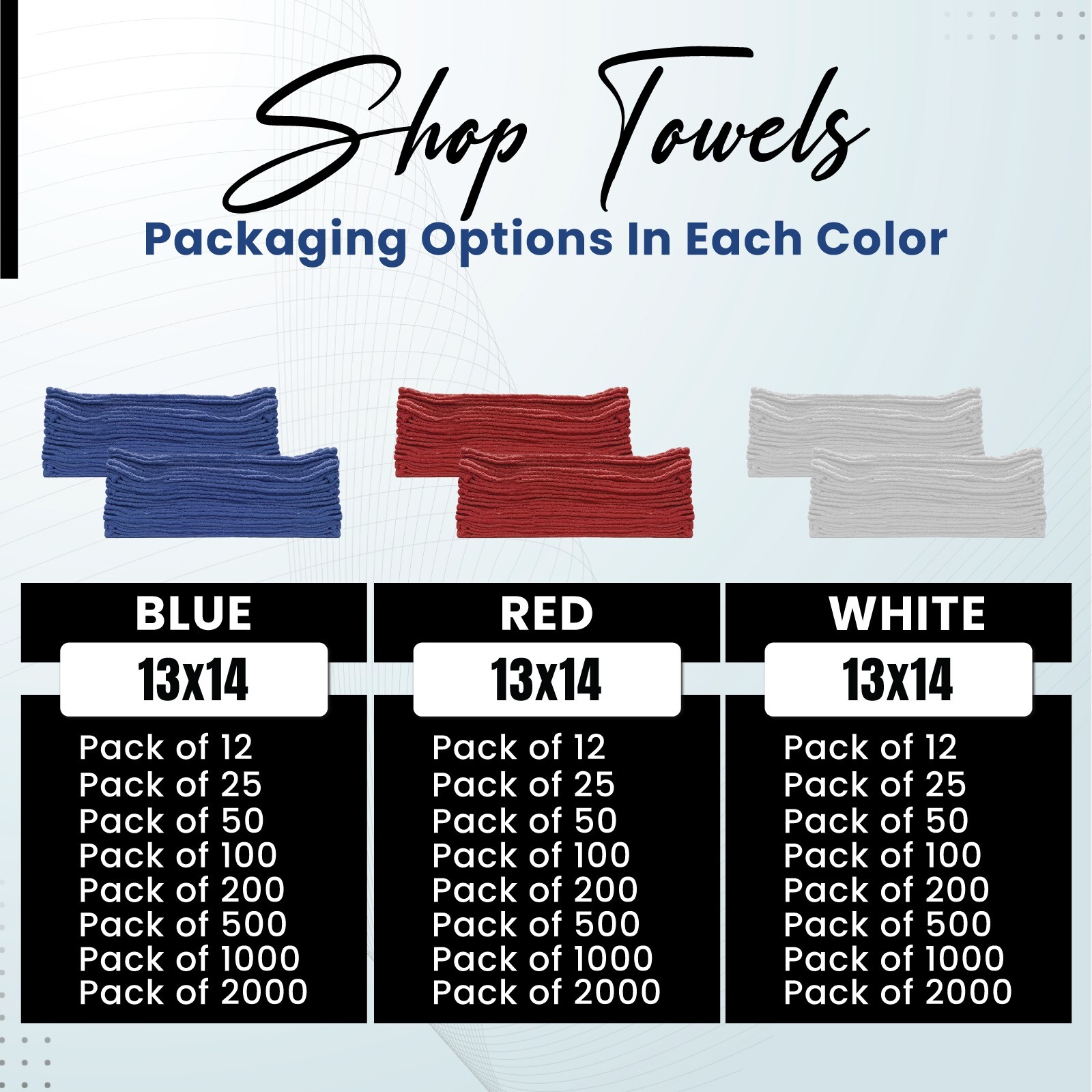 500 New Industrial A Grade Shop Towels-Cleaning Towels White -Multipurpose Cloth