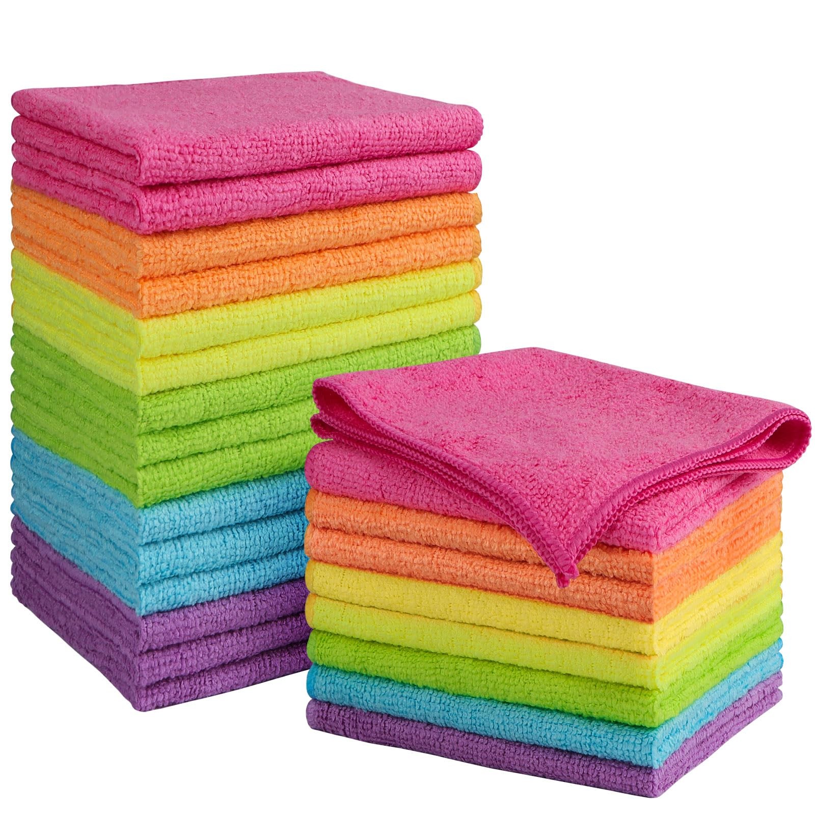 Orighty Microfiber Cleaning Cloth Pack of 24, Multicolor