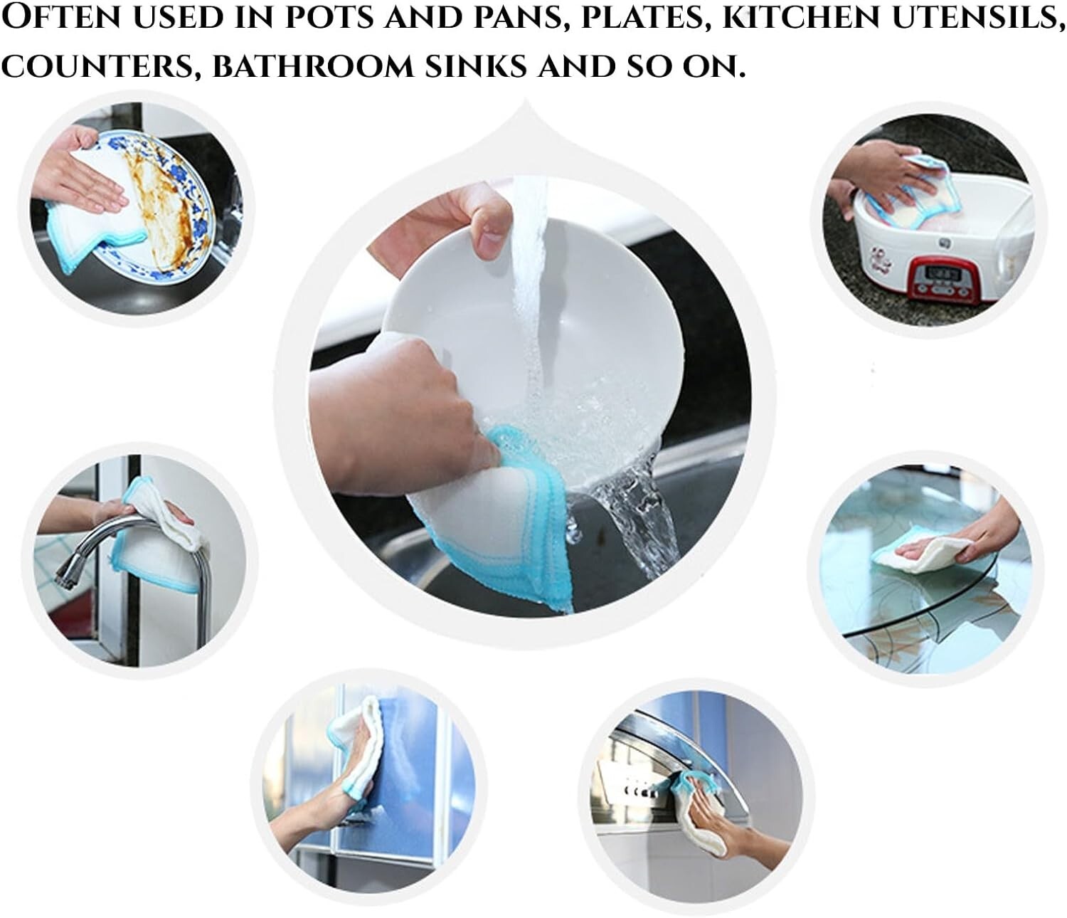 20Pc Natural Wood Fiber Cleaning Cloth Odor Free Dish Cloth Reusable Dish Towel
