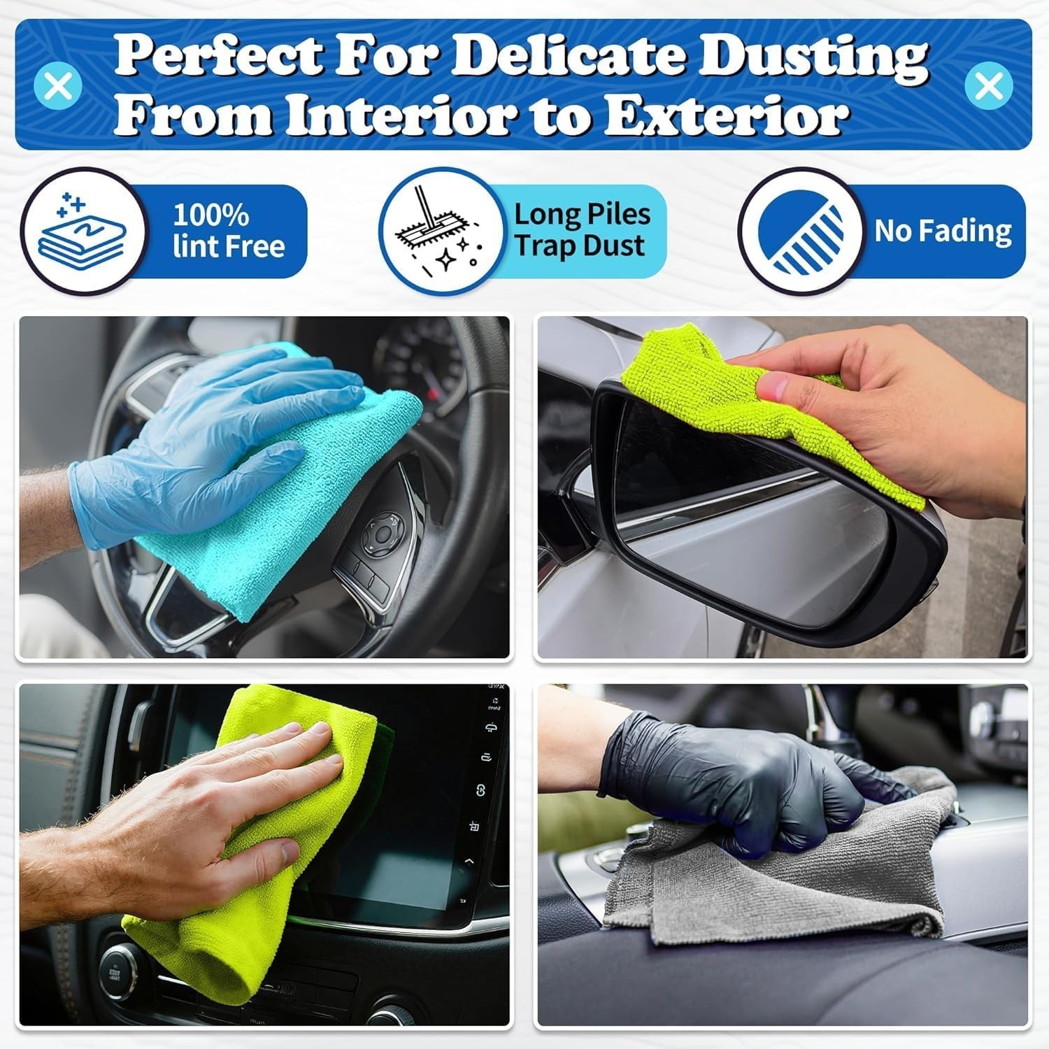 Super Absorbent & Lint-Free Microfiber Towels – 24 Count for Automotive Care