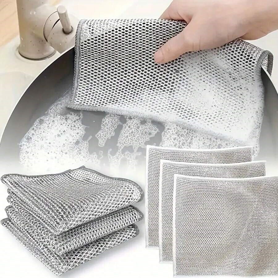 10 Pieces Dishwashing Cloth Multipurpose Premium Metal Wire Dishwashing Cleaning
