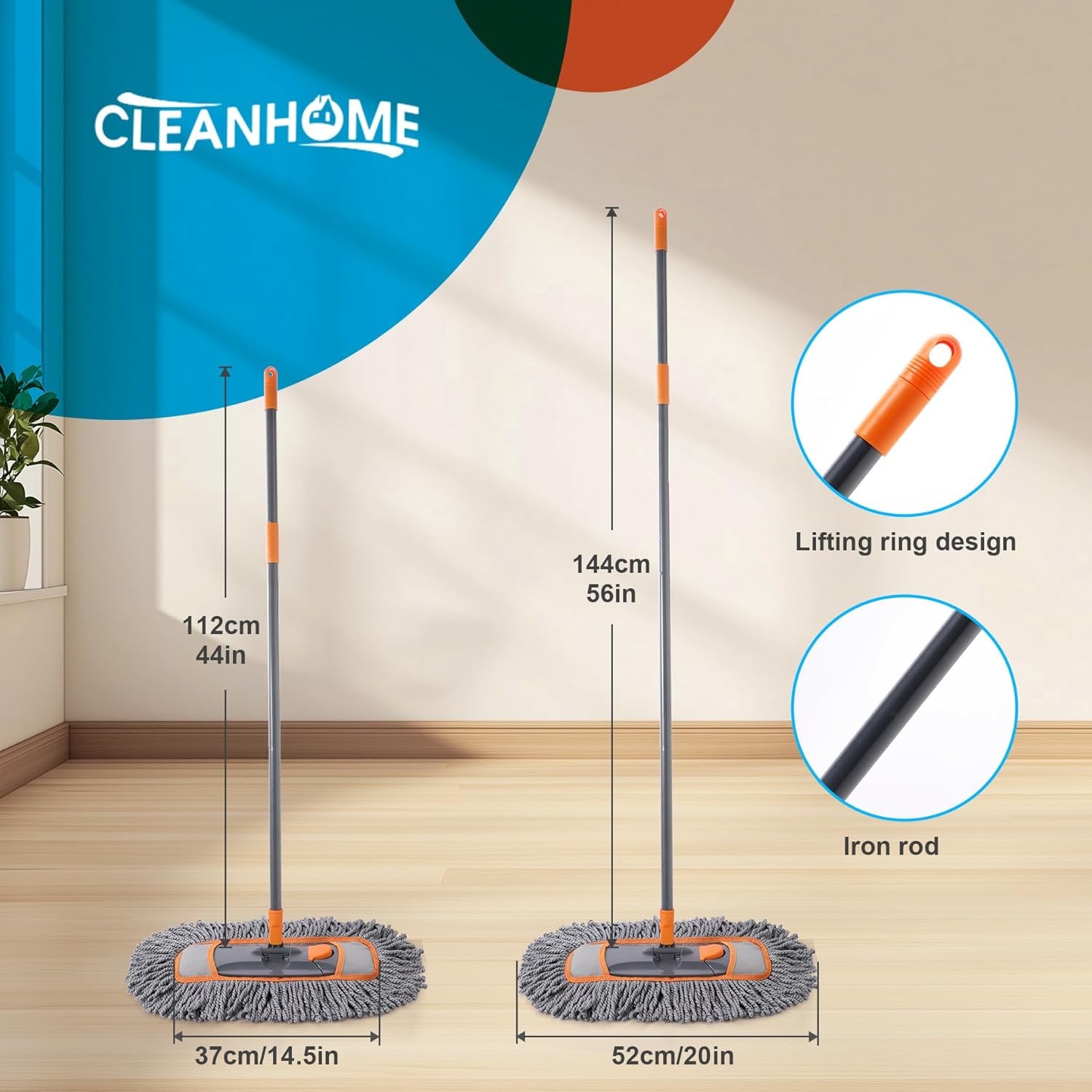 Microfiber Dust Mop for Hardwood Floor Cleaning, Dry and Wet Baseboard