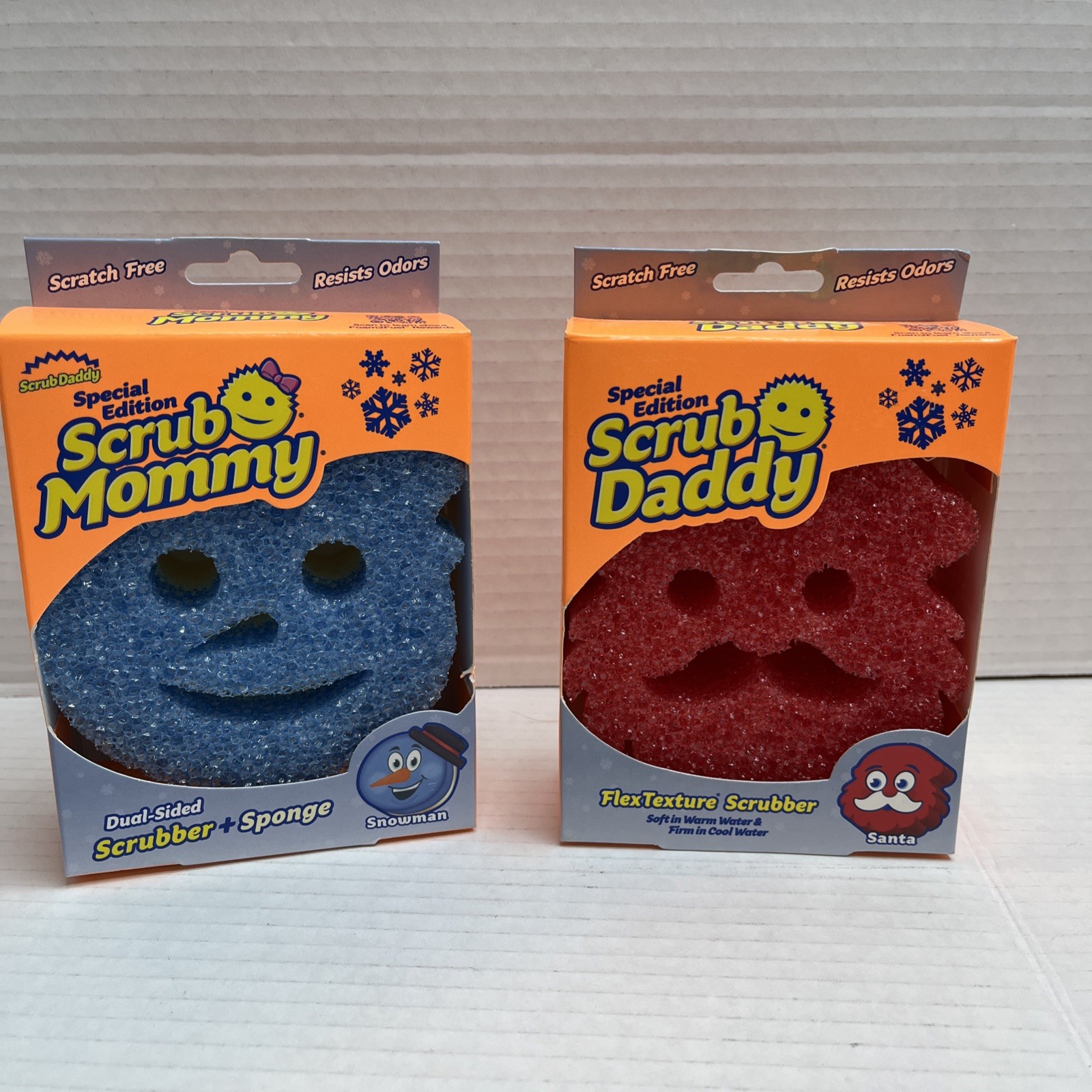 Scrub Daddy/Mommy Set Of 2 Winter Shape Christmas Santa & Snowman New In Box