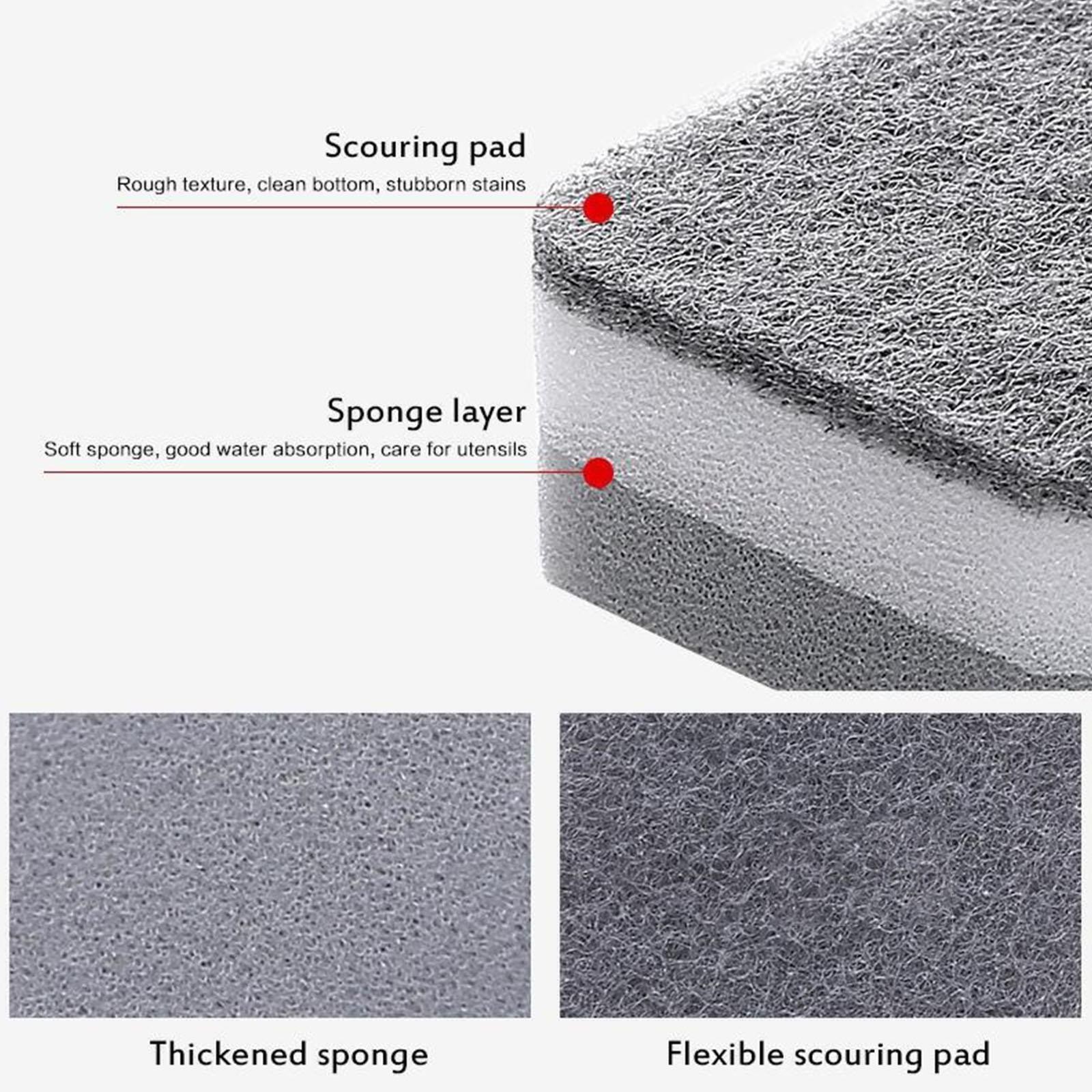 NEW 1Pc Dish Sponge For Heavy Duty Scrub Sponges ual-Sided Sponge Kitchen
