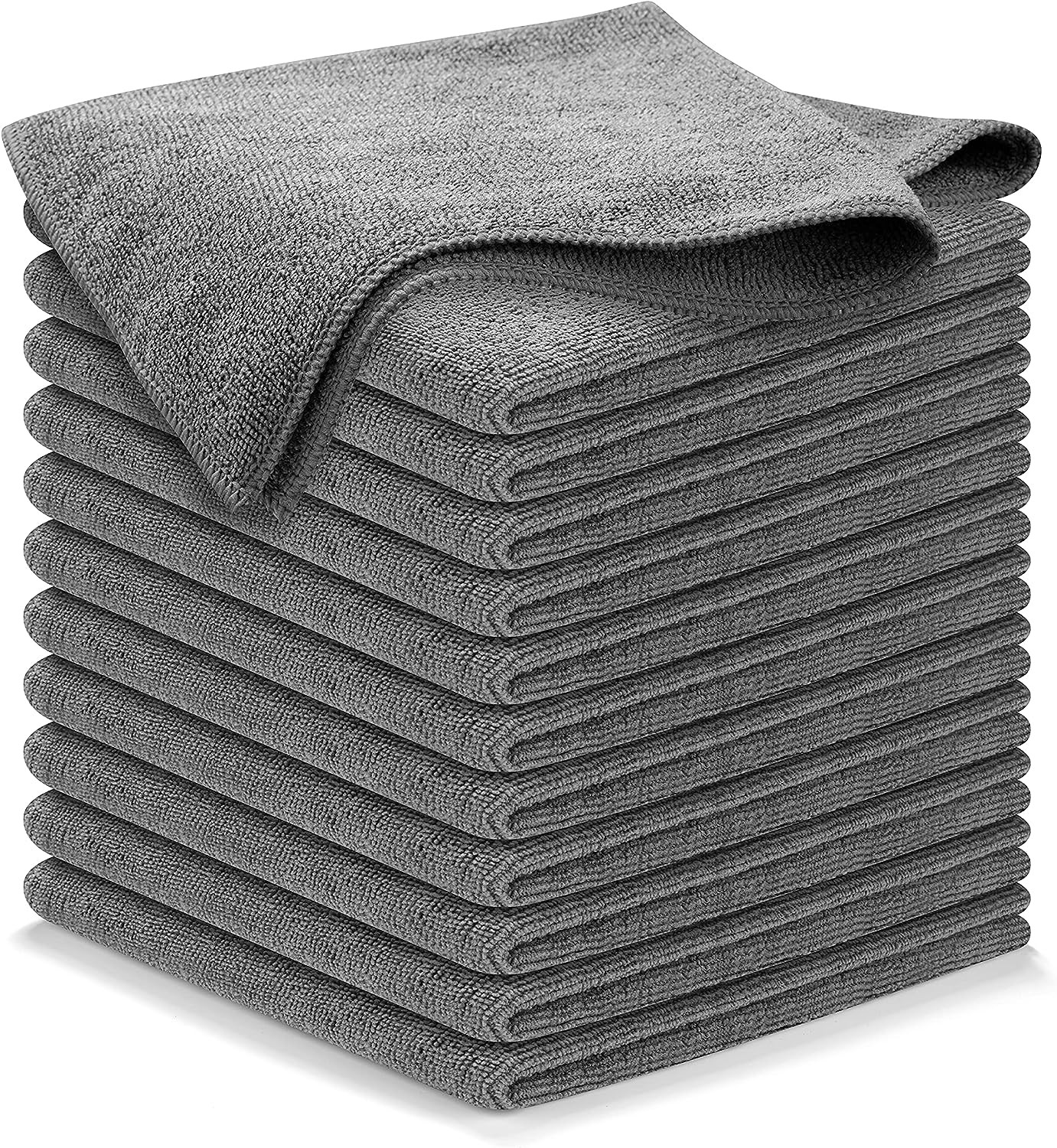 USANOOKS Microfiber Cleaning Cloth Grey – 12 Pcs Pack of 12, Gray