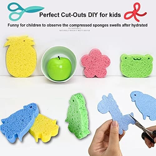 12-Count Kitchen Sponges Compressed Cellulose Sponges Non-Scratch-Free Shipping