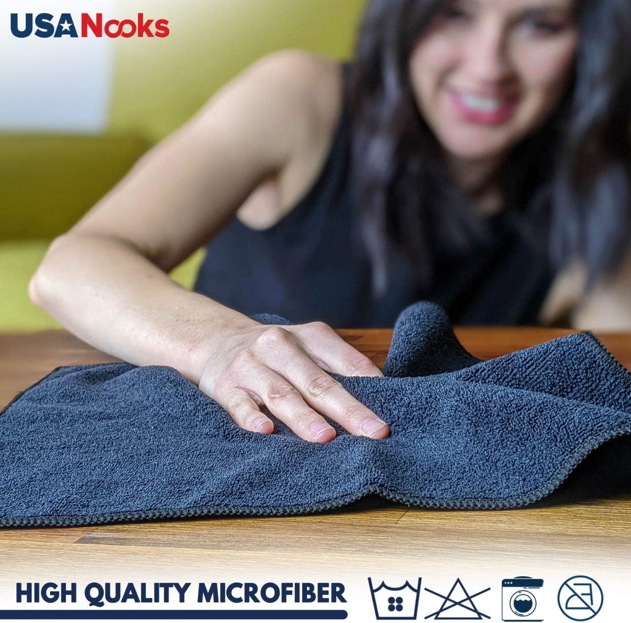 USANOOKS Microfiber Cleaning Cloth Grey – 12 Pcs Pack of 12, Gray