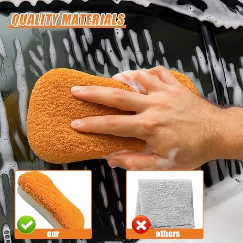9PCS Car Cleaning Kit, No-Scratch Auto Detailing Tools Set with Wash Orange