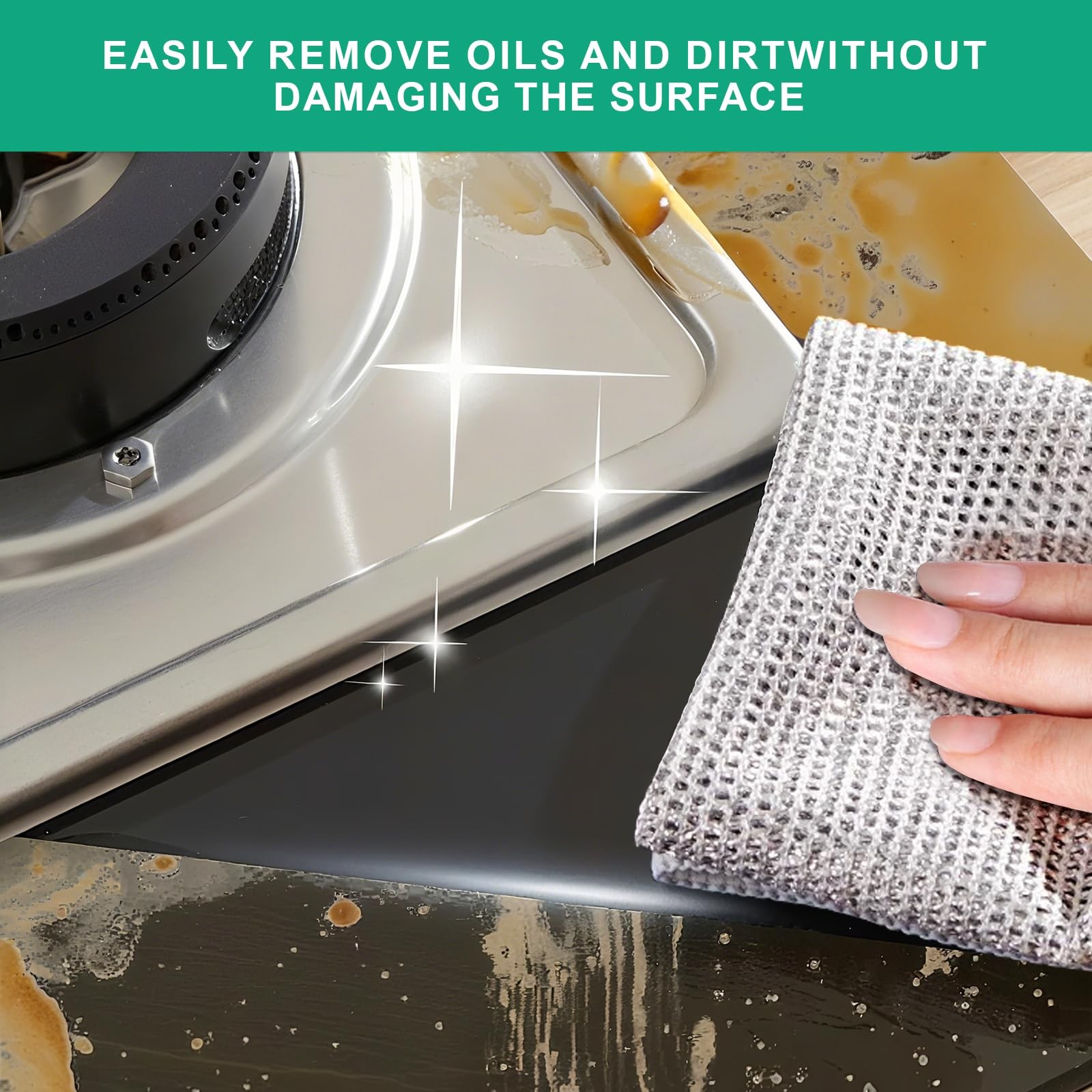 10Pcs Multipurpose Wire Dishwashing Rag, Reusable Non-Scratch Wire Dishcloth