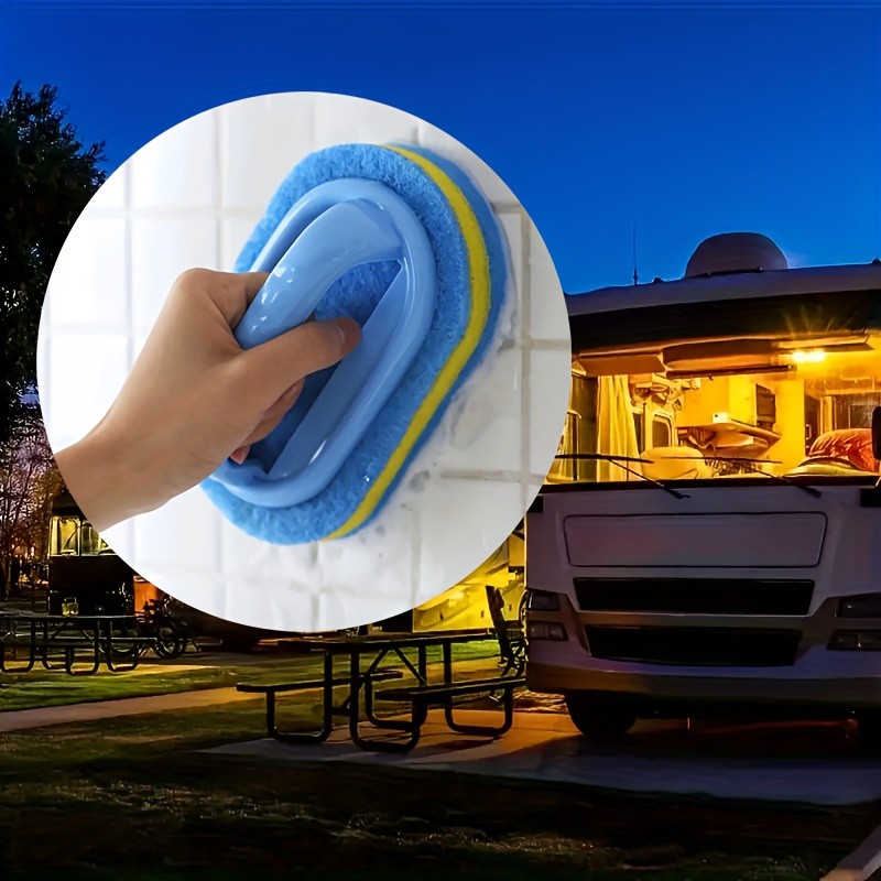 Heavy Duty Scrubbing Sponge with Easy Grip Handle for Household Kitchen Cleaning