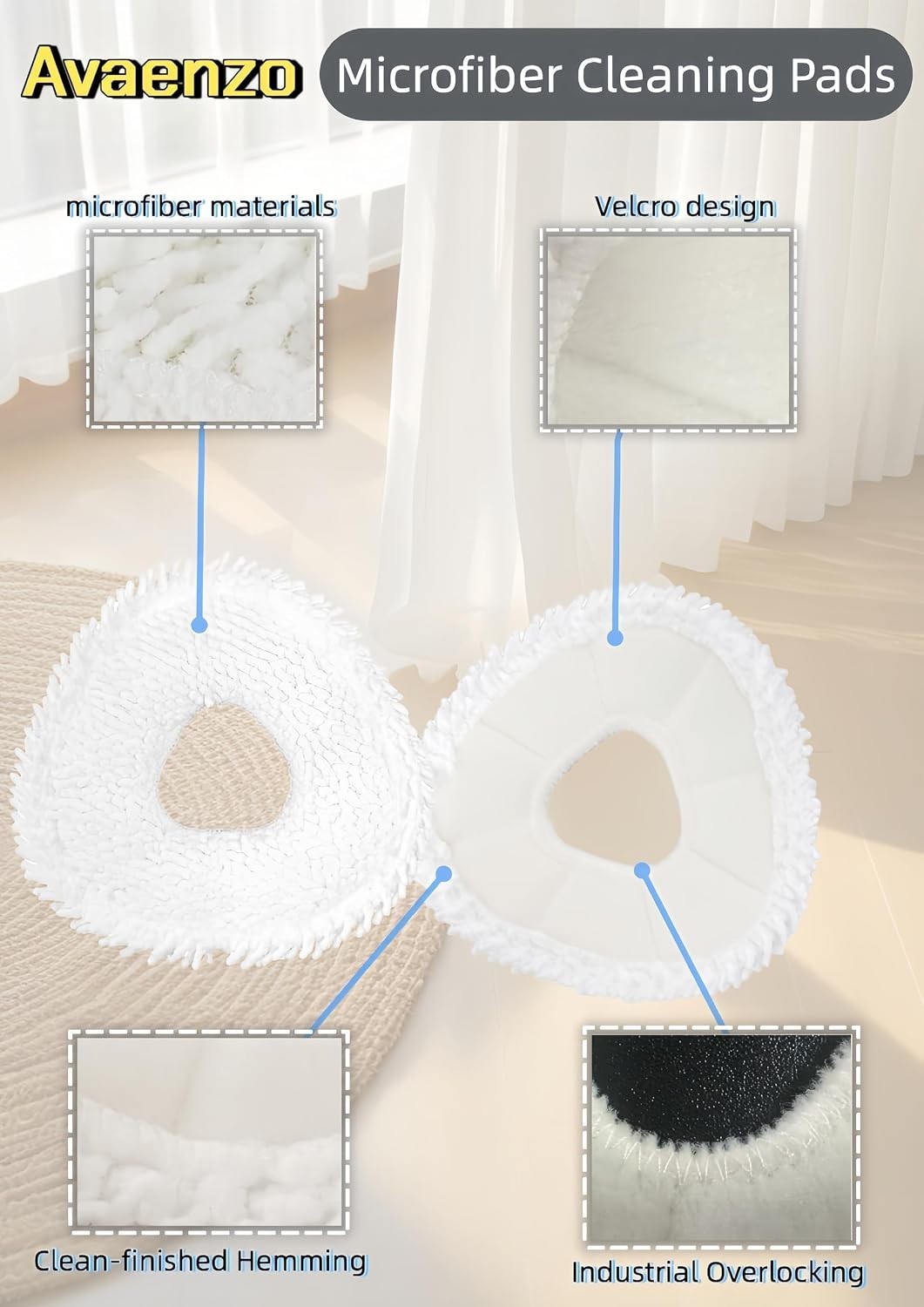High-Performance Mop Pads for Narwal Vacuum – 8 Pack in Elegant Grey & White