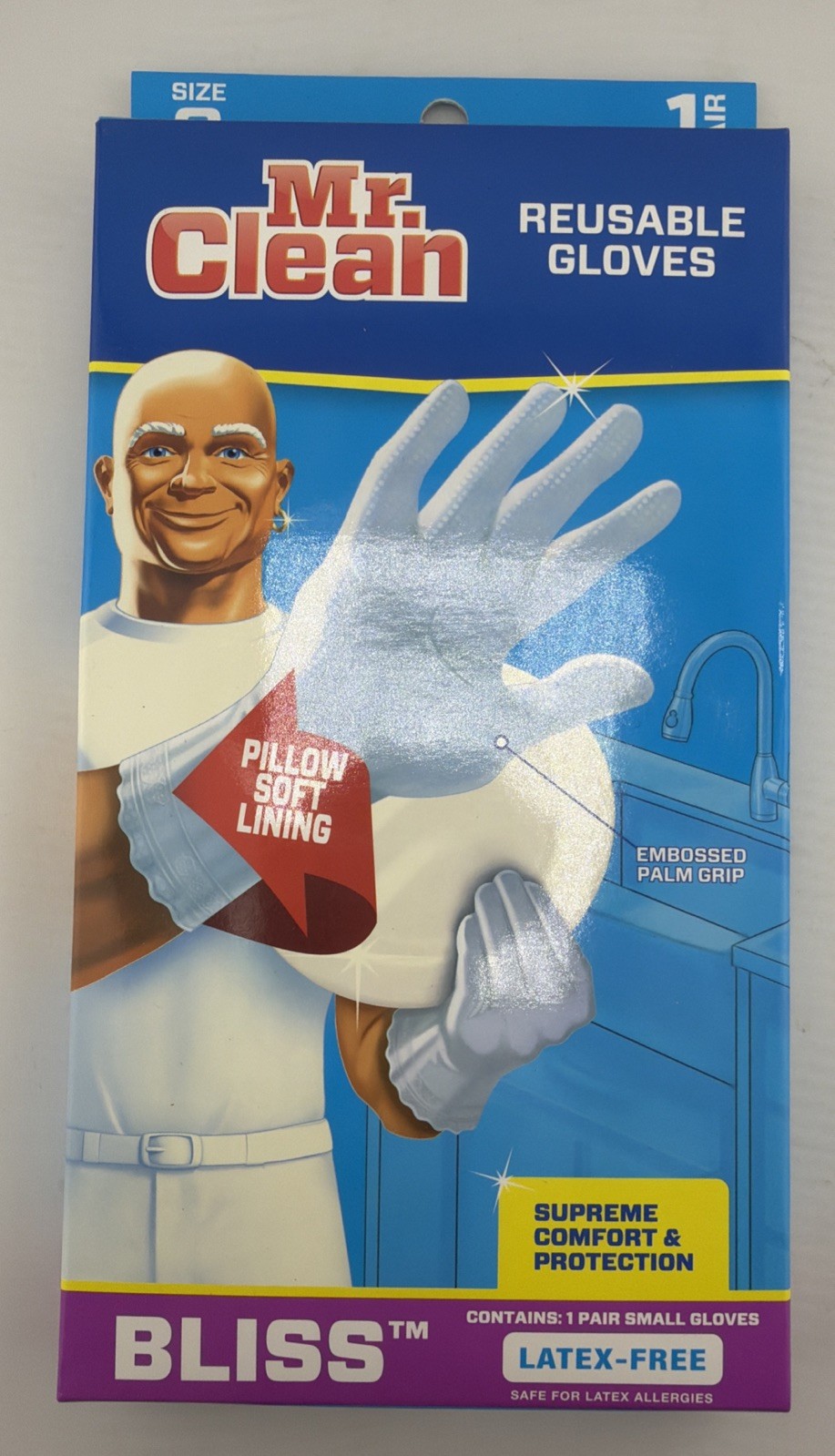 Mr. Clean Bliss Premium All Purpose Cleaning Gloves Small Latex Free 1 Pair. New