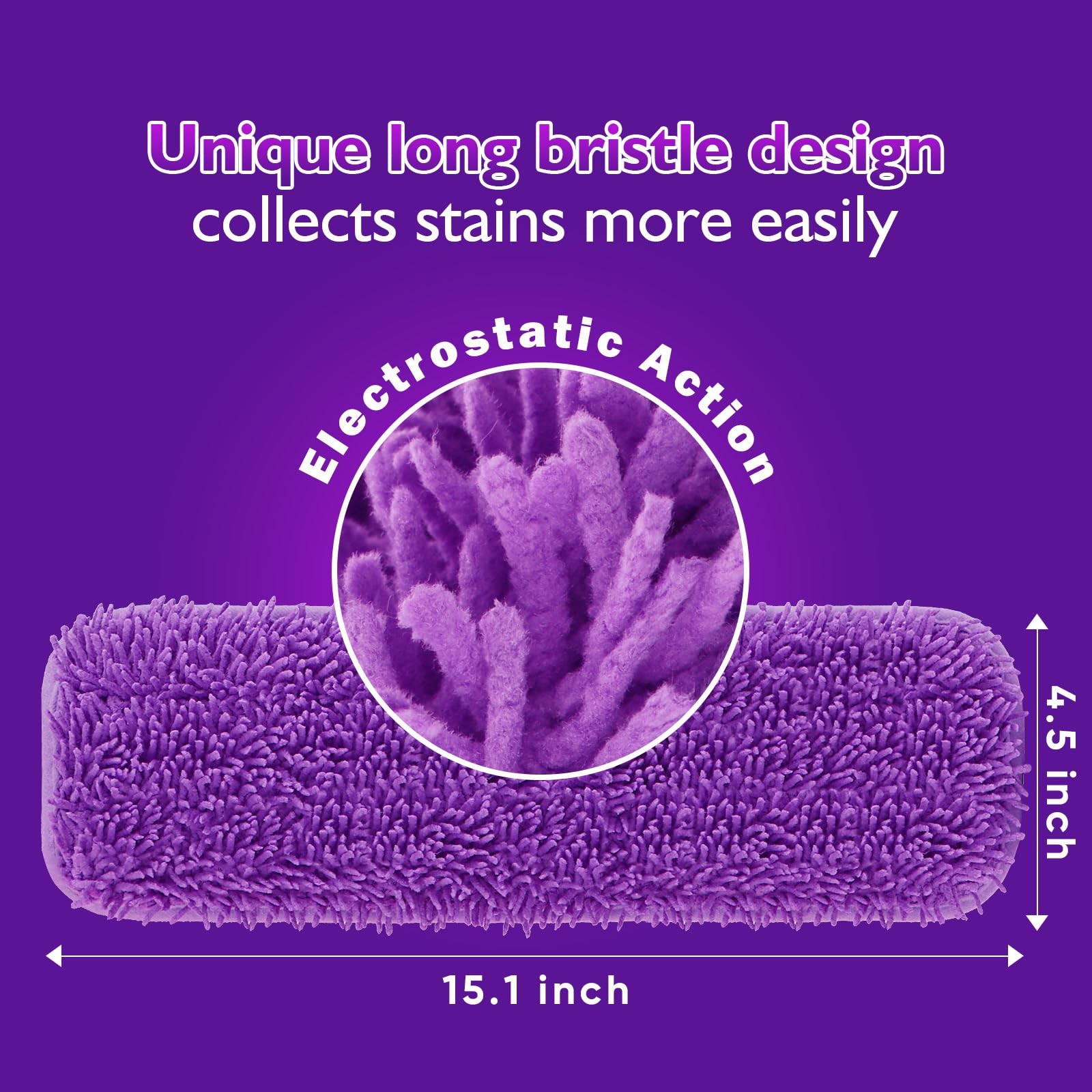 Multi Surface Mop Pads 8 Pack, Microfiber Refill For 13 15 Inch Mops, Multicolor