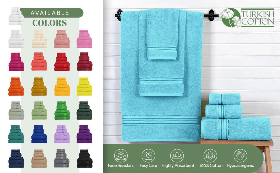 Premium Turkish Cotton 2 Pack Bath Towel Set – 27 x 54 inch, Luxurious Hotel Spa