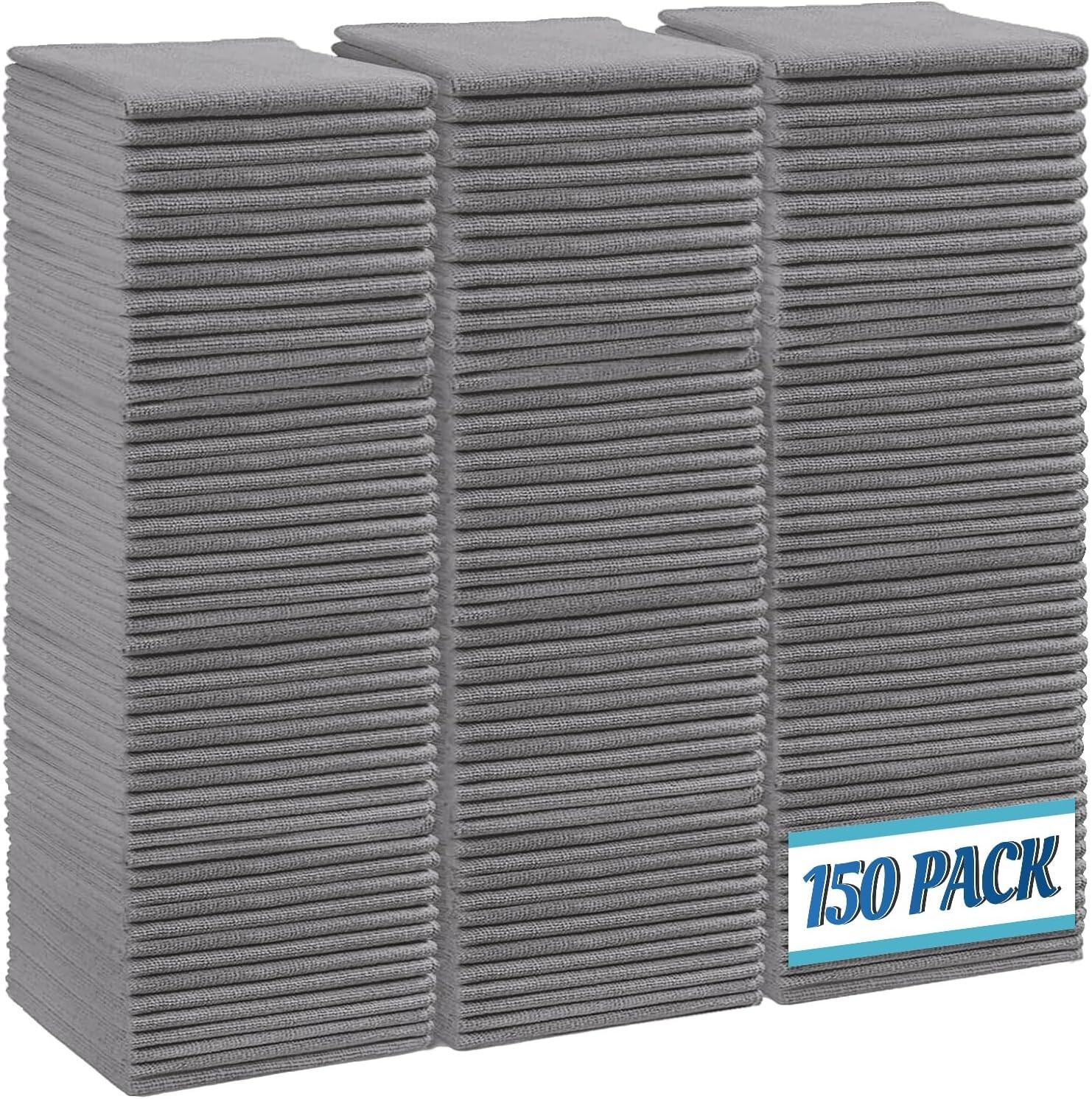 Paño de limpieza de microfibra gris, paquete de 150 paños de limpieza, toallas..