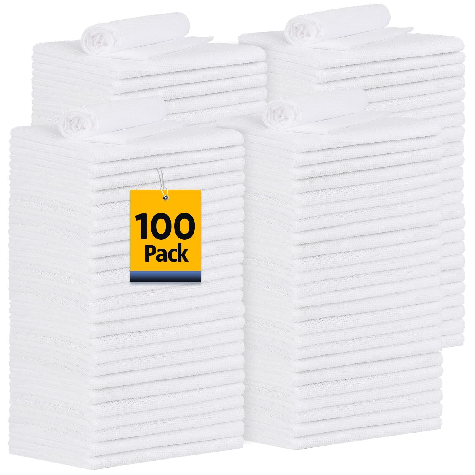 Shop Towel, 100 Pack Commercial Grade Work Rags Microfiber Towels for Cars Clean
