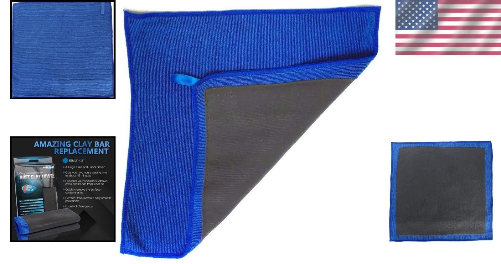 Compact Scratch-Free Microfiber Clay Towel – Up to 60 Uses for Vehicle Care