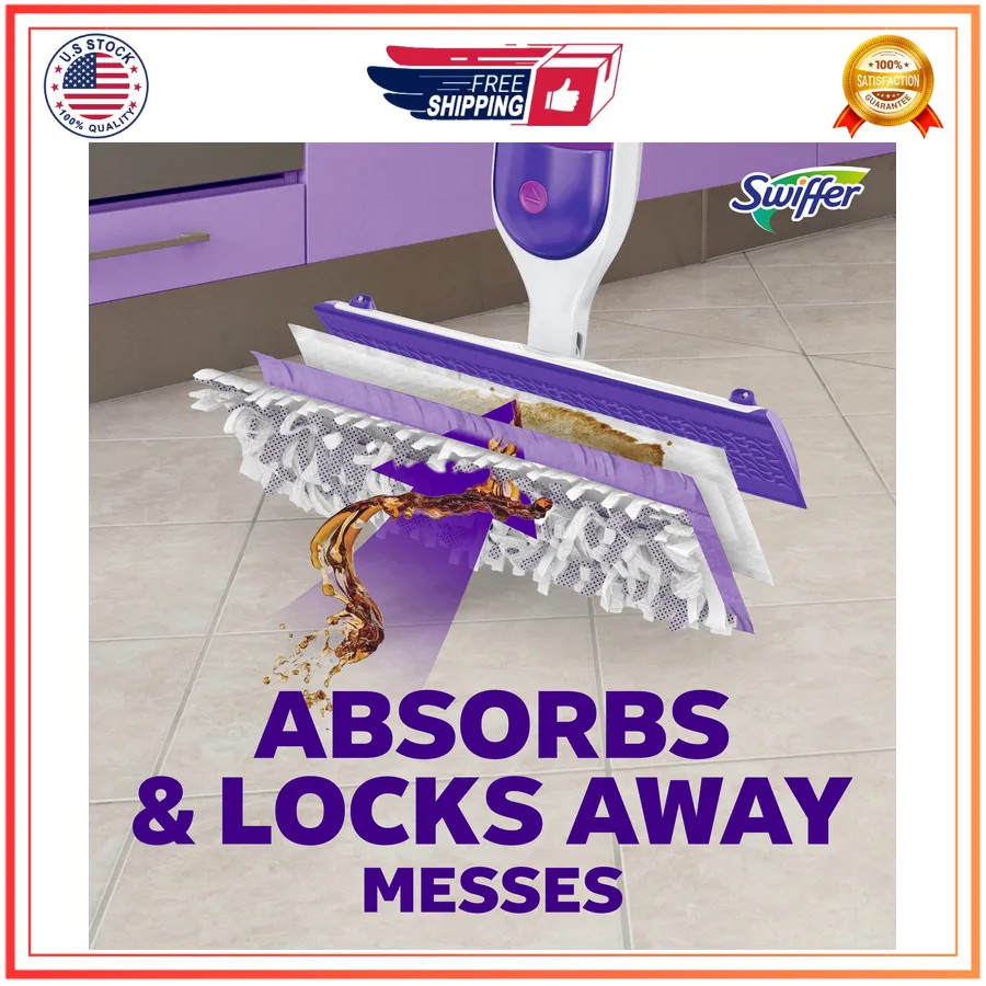 Swiffer PowerMop Multi Surface Floor Cleaning Kit for Wood Tile Vinyl Laminate