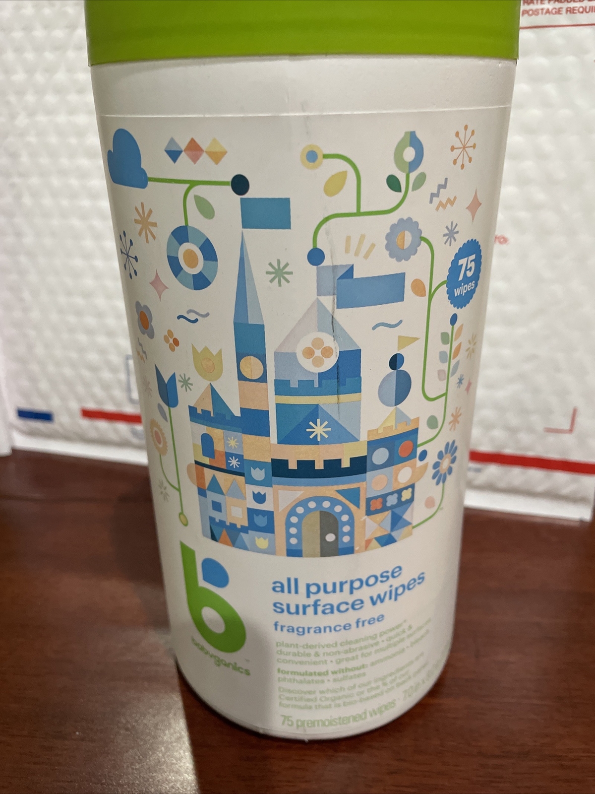 BabyGanics All-Purpose Surface USDA CERTIFICATION Wipes, Unscented, 75 Count