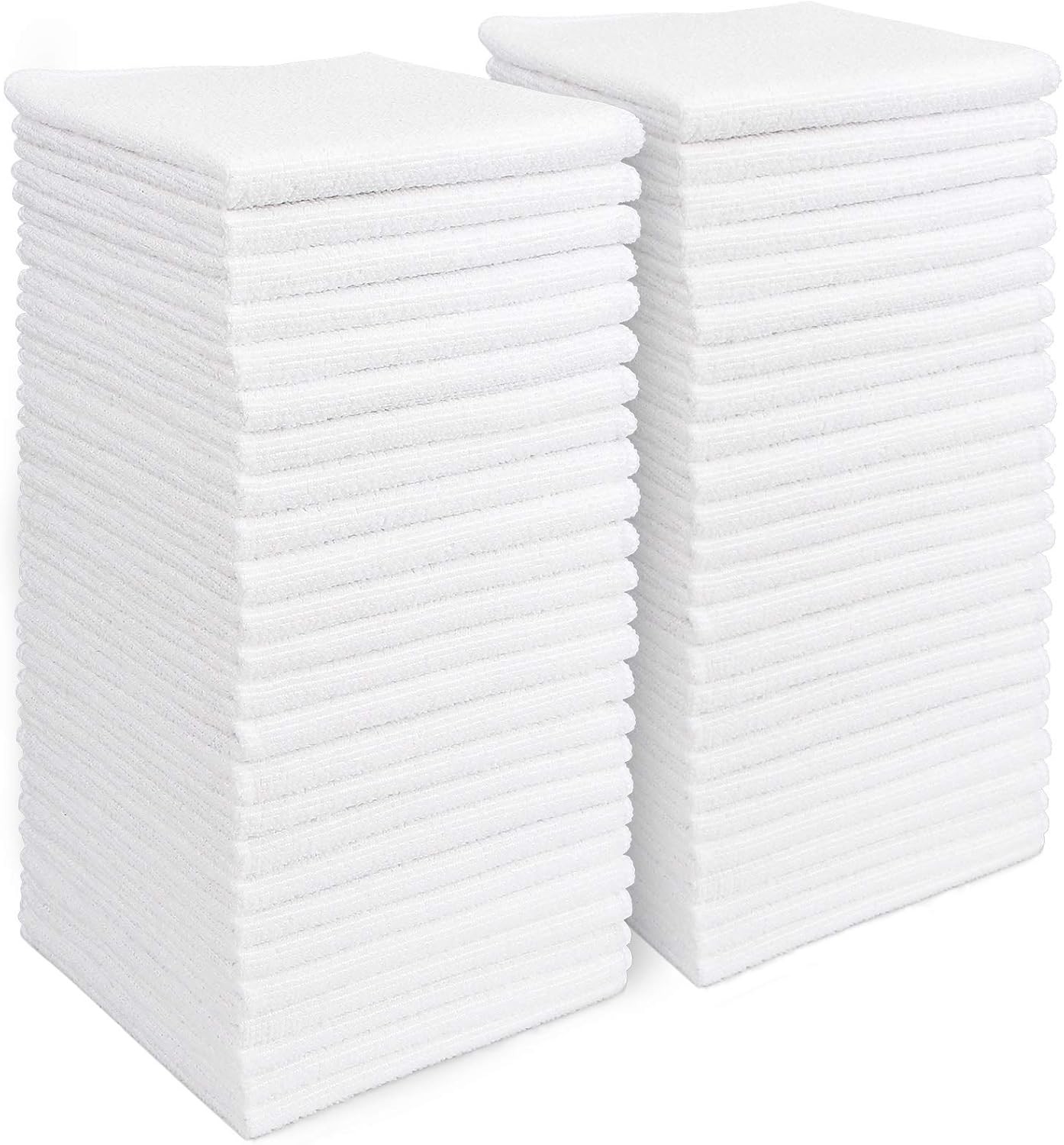 AIDEA Microfiber Cleaning Cloth White 50PK, Cleaning Rags, Lint Free Microfiber