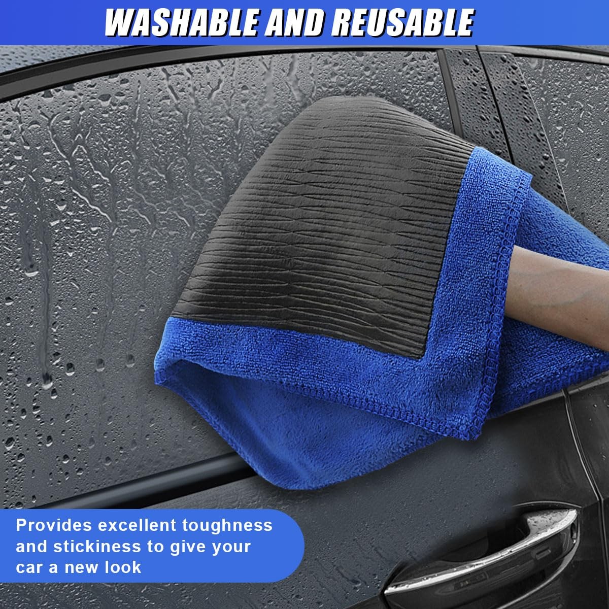 Clay Bar Towel for Auto Detailing, 12″ x 12″ Fine Grade Microfiber Car 2PCS
