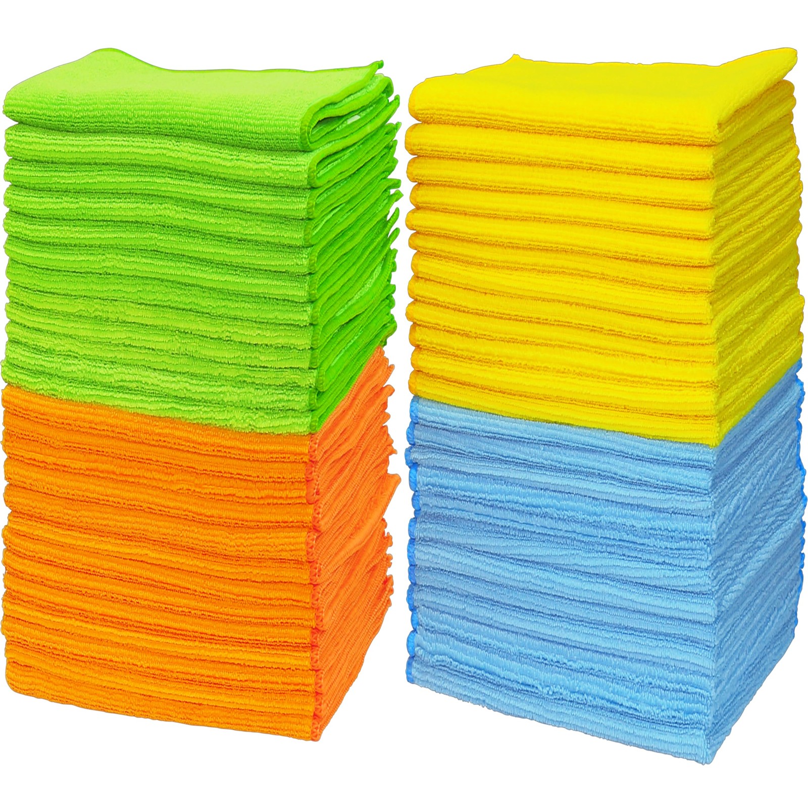Simple Houseware Microfiber Cleaning Cloth 50 Pack, 12″ 50 Yellow,green
