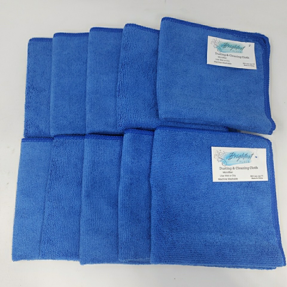 10 Microfiber Cleaning Cloths 12×12” Wash Towel Drying Rag Car Detailing 300GSM