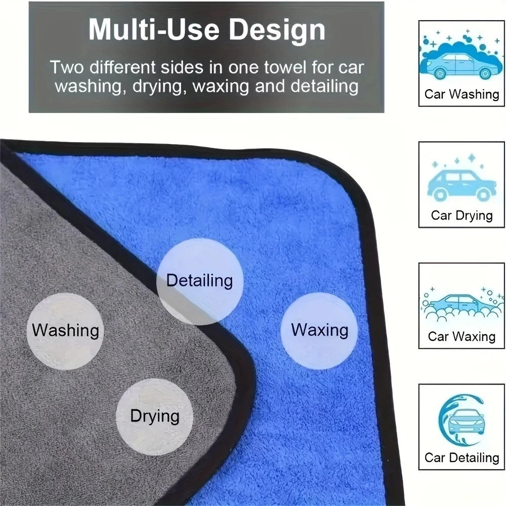 5 PCS Microfiber Car Cleaning Towels Absorbent Auto Detailing Drying Cloth