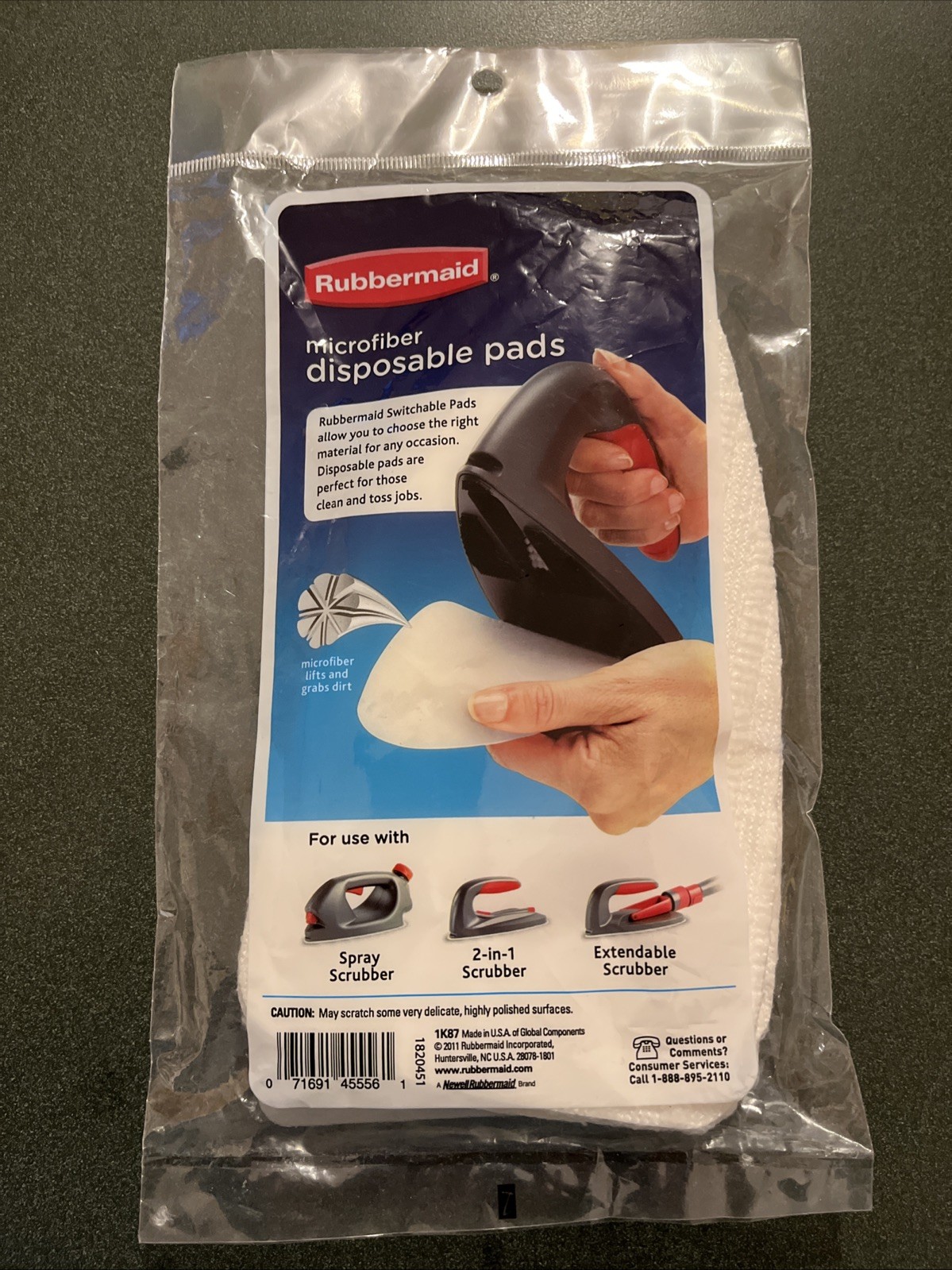 Rubbermaid Microfiber Disposable Pads 6 Count Package Switchable Scrubber New
