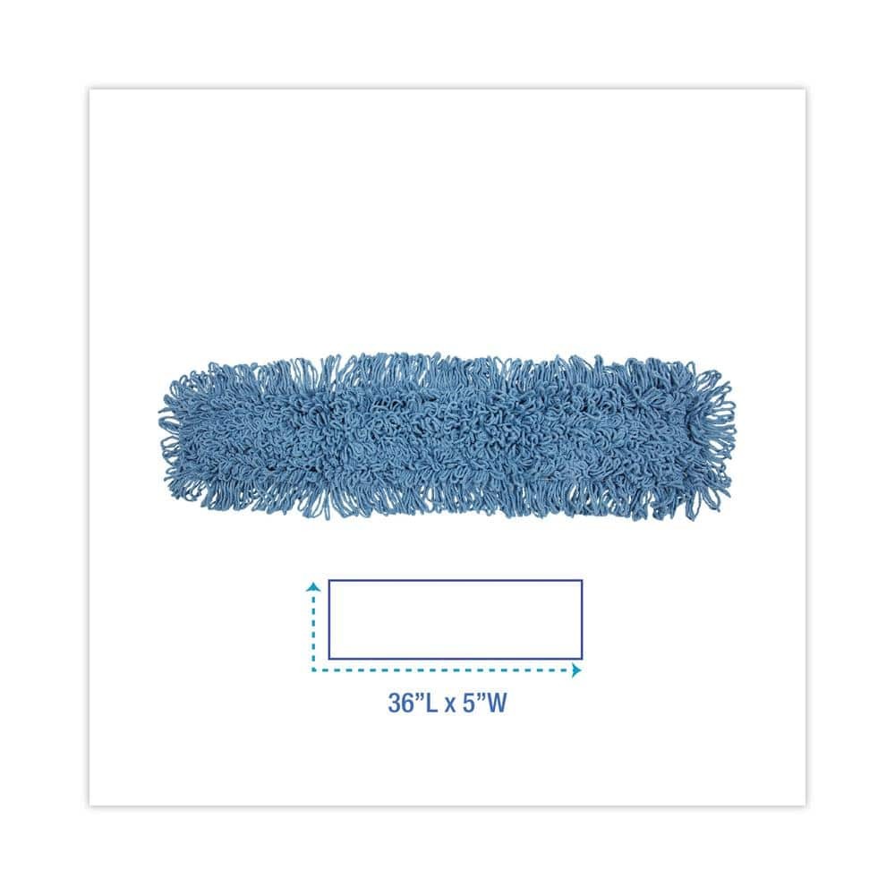 Cotton/Synthetic Blend Dust Mop Mop Head, 36 In. X 5 In., Looped-End, Blue