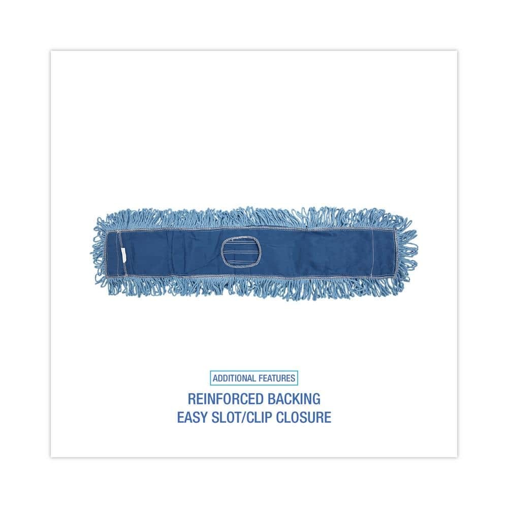 Cotton/Synthetic Blend Dust Mop Mop Head, 36 In. X 5 In., Looped-End, Blue