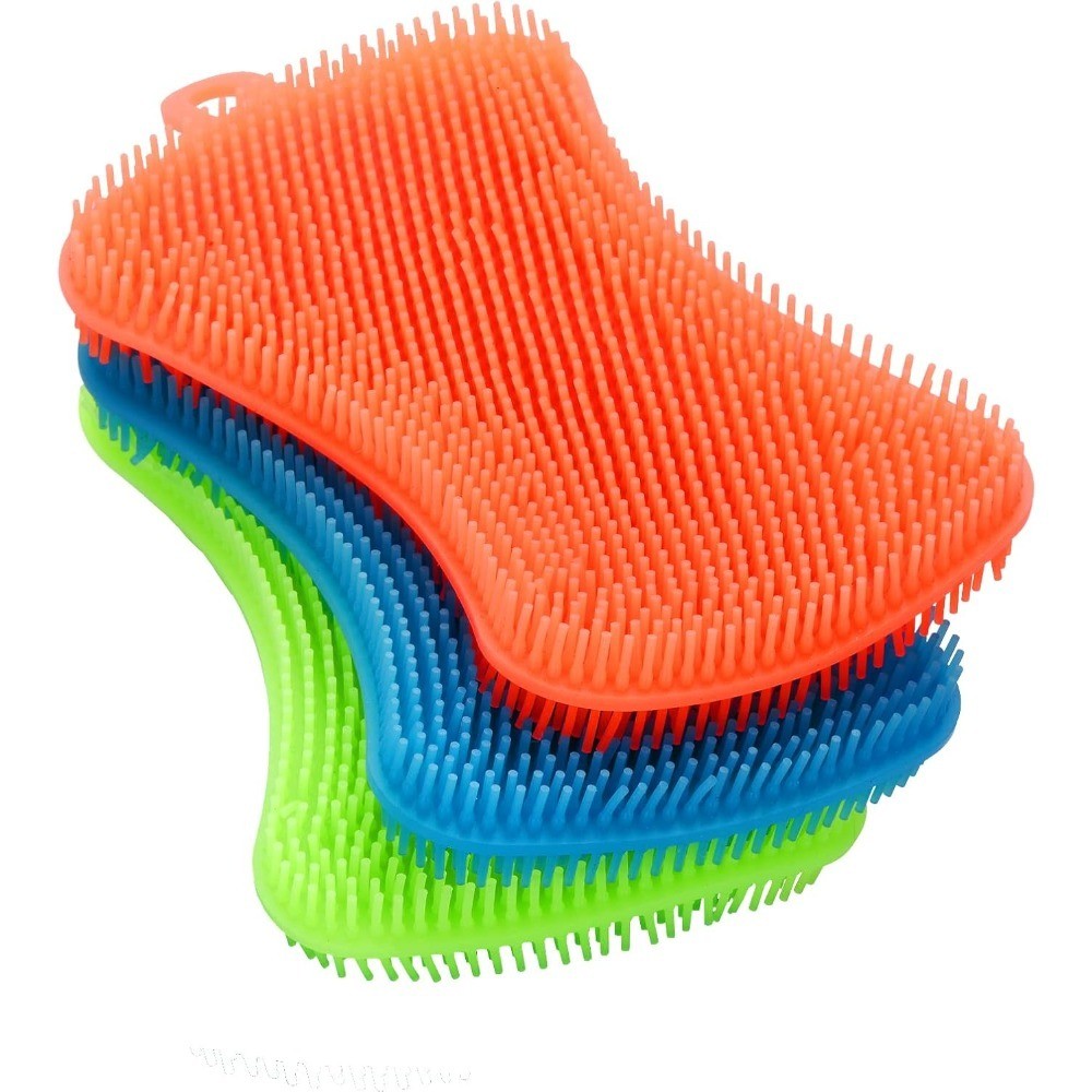 3PCS Silicone Dish Sponges, Multi-Purpose Kitchen Gadget Brush | Silicone Dish