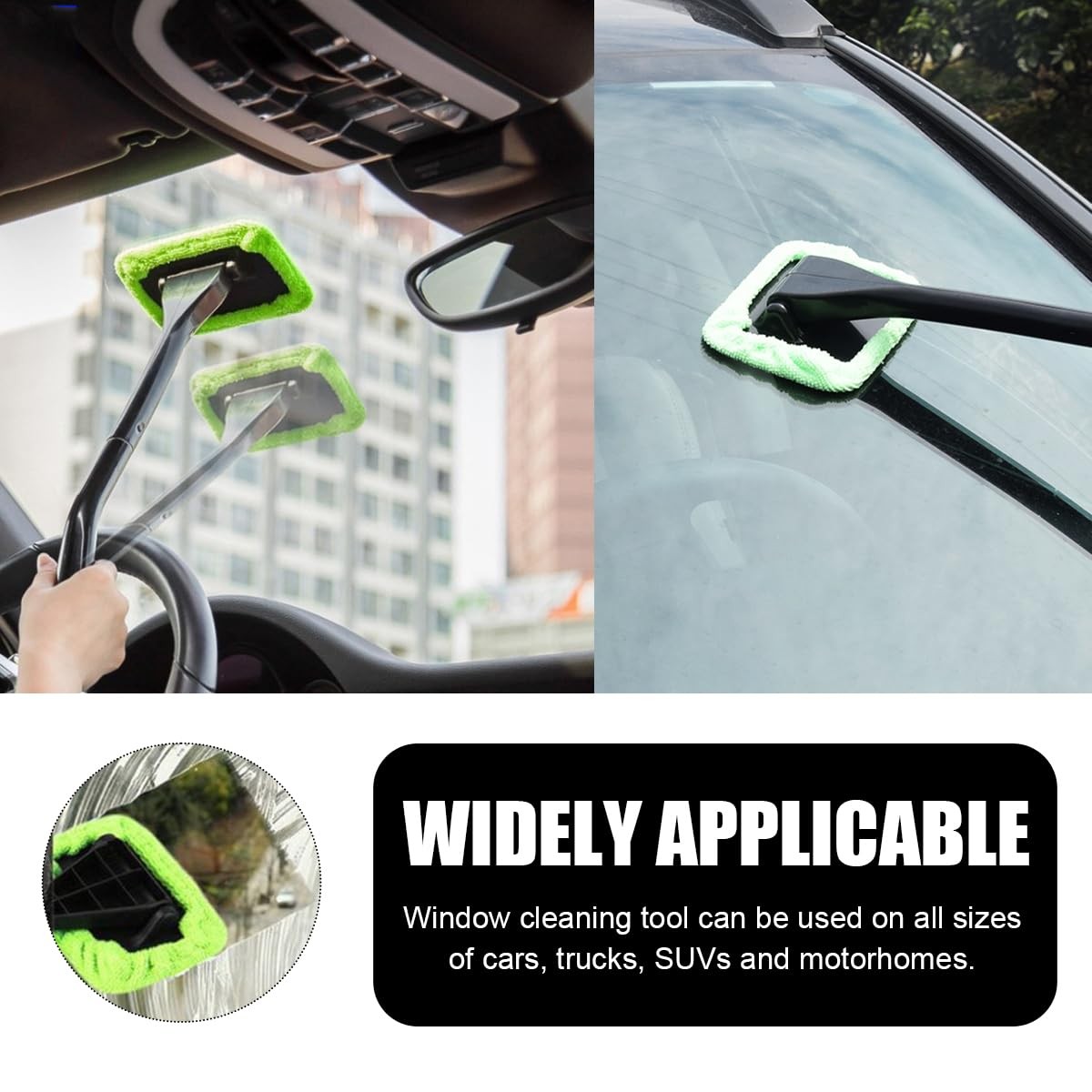 Gasedin Car Windshield Cleaning Tool, Microfiber 0.2 Ounce (Pack of 5), Green