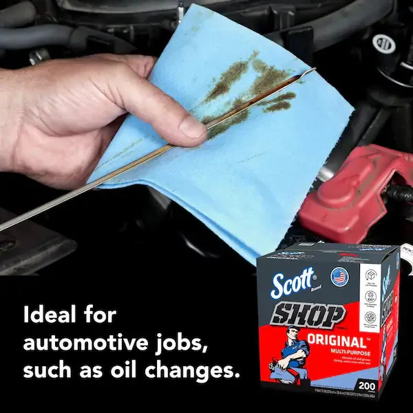 (200/Box) Blue Shop Towels Pop-Up Box