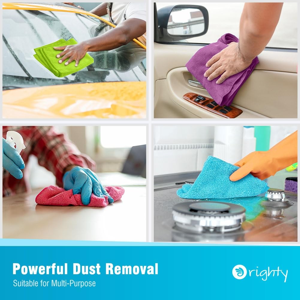 Orighty Microfiber Cleaning Cloth Pack of 24, Multicolor