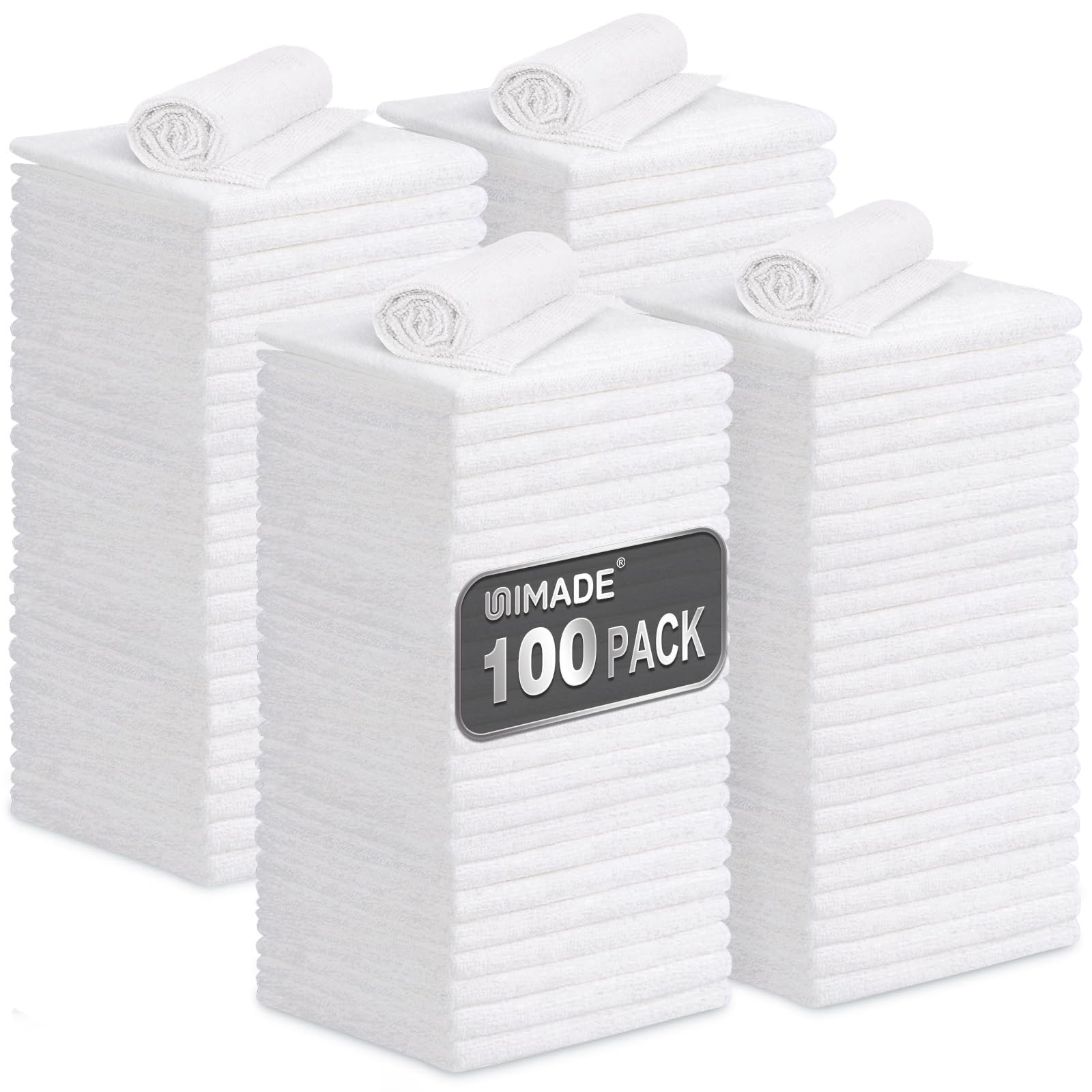 UNIMADE Shop Towels, 100 Pack Commercial Grade Work Rags 100pk, White