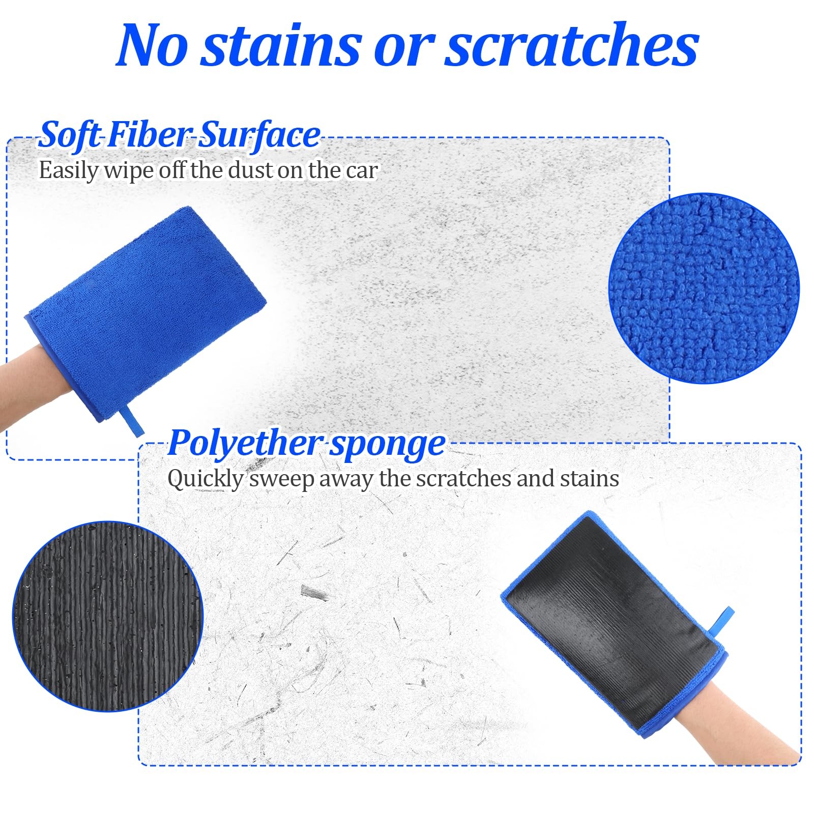 Clay Mitt – Auto Detailing Microfiber Clay Bar, Blue 8.7 inches x 5.5 inches