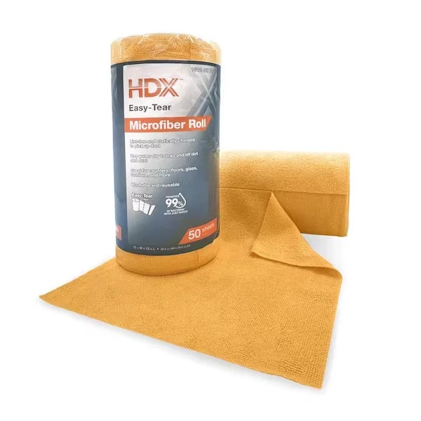 HDX Easy Tear Microfiber Cloth Roll 12 in. x 12 in. (50 Count)