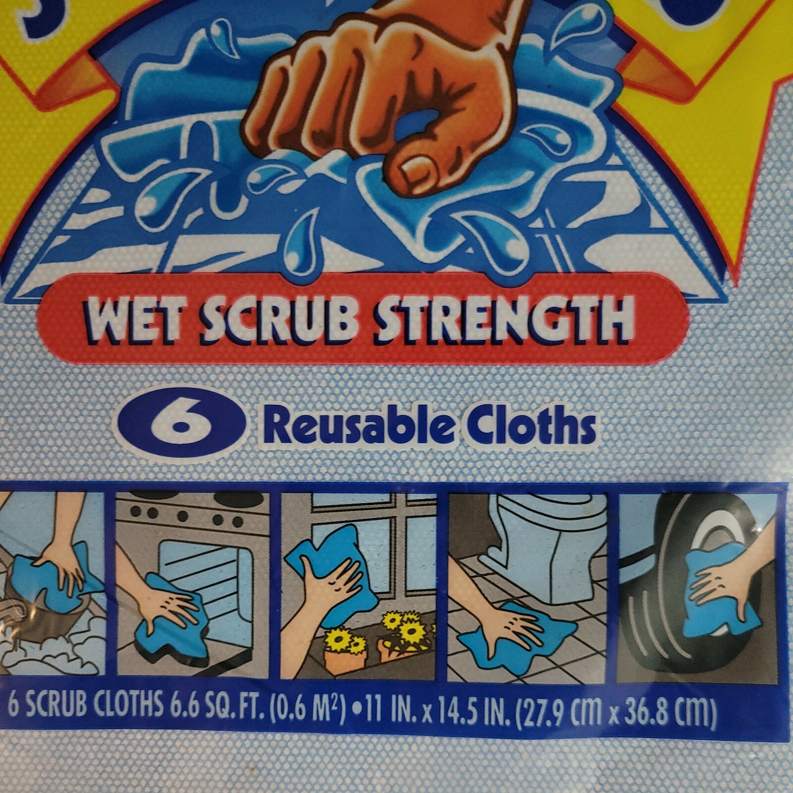Vintage Kleenex Viva Scrub Reusable Cleaning Cloths 6 In Pack NEW