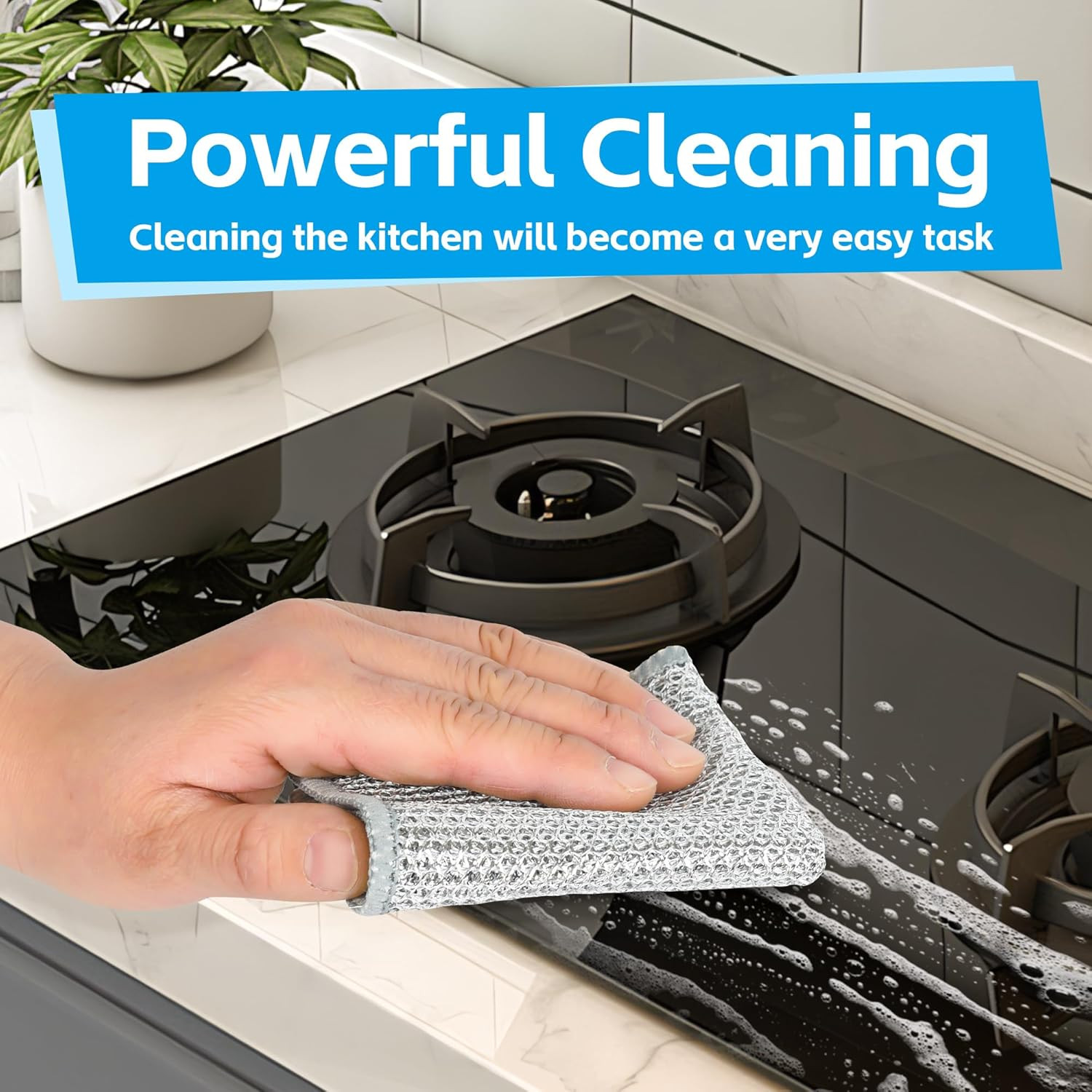 12Pack Multipurpose Wire Dishwashing Rags, Upgrade Non Scratch Wire Dishcloth, f