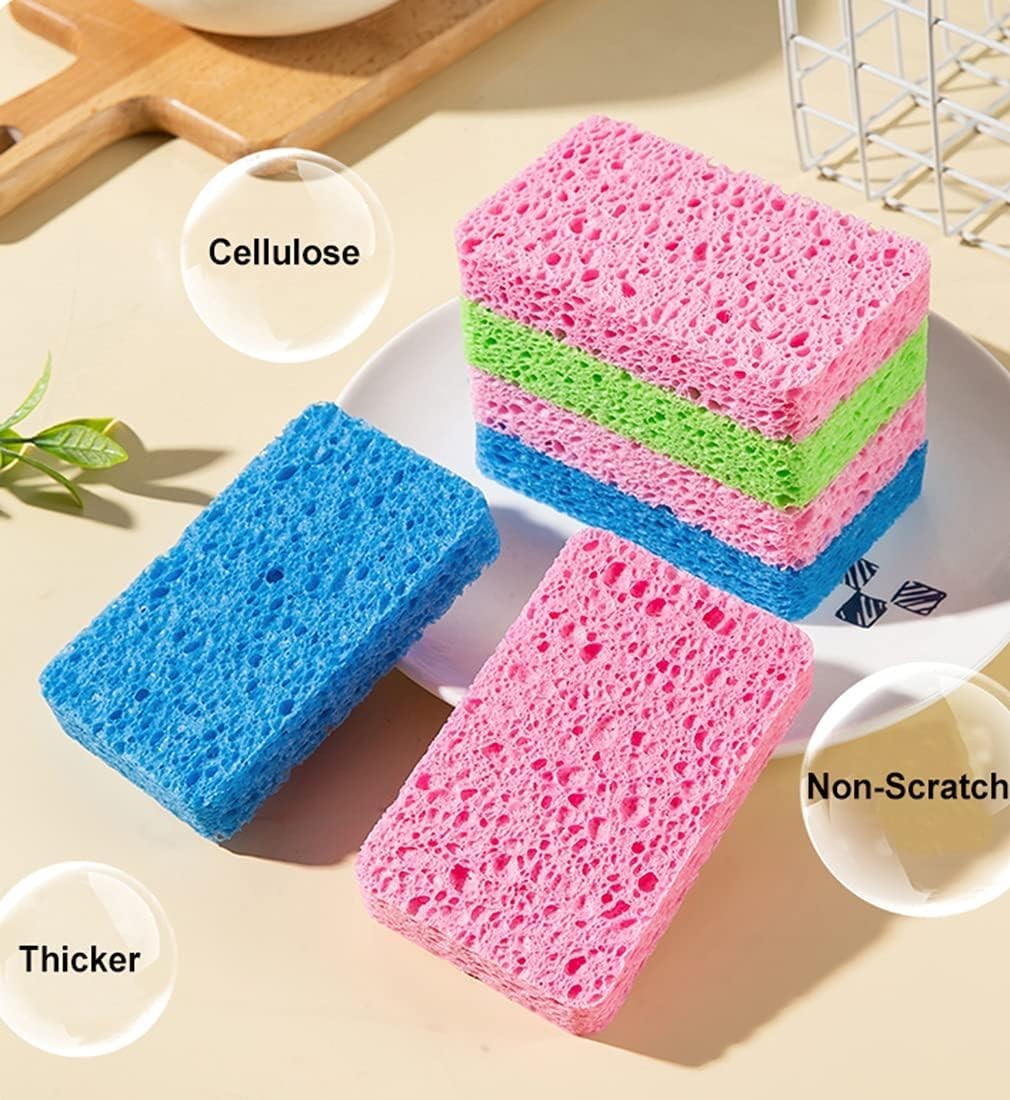 METUUTER Kitchen Sponges 12 Pack Natural Cellulose for Non Scratch Cleaning |