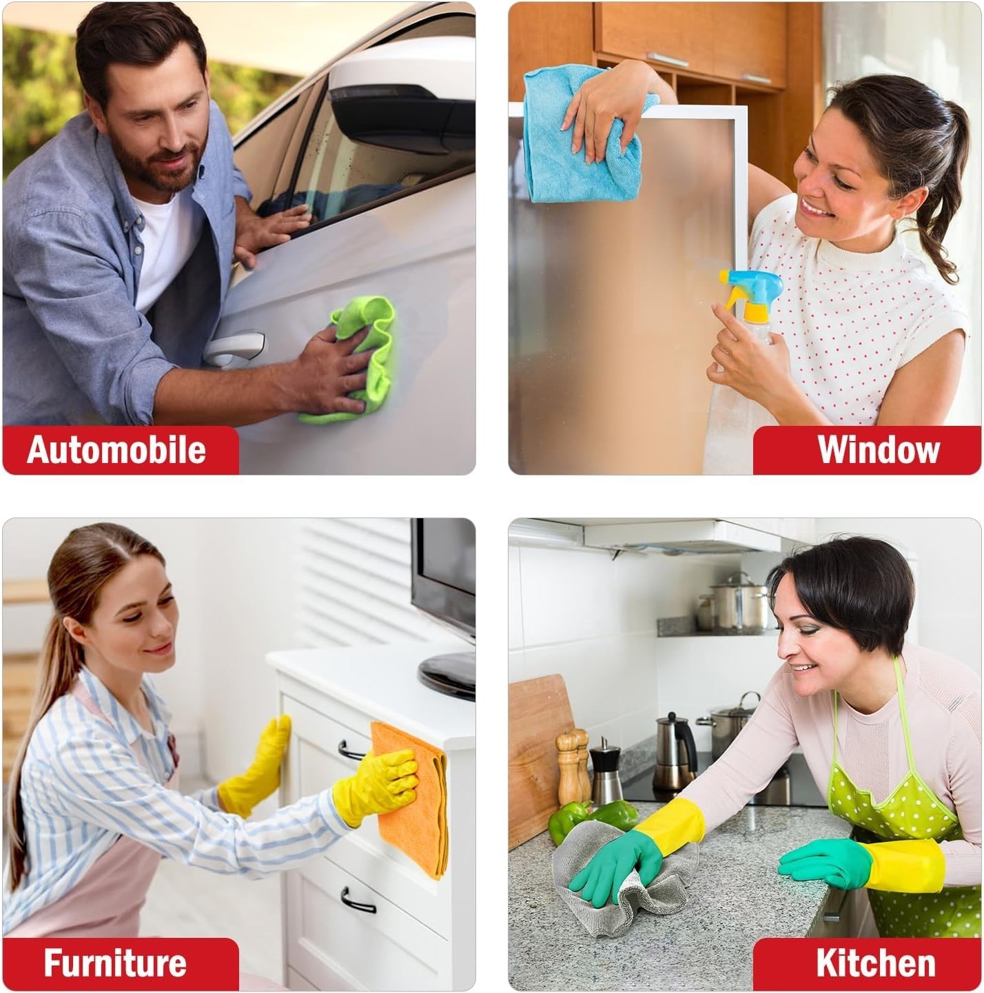 150 Count Ultra-Soft Microfiber Cleaning Cloths – Ideal for Home & Car, 12×16