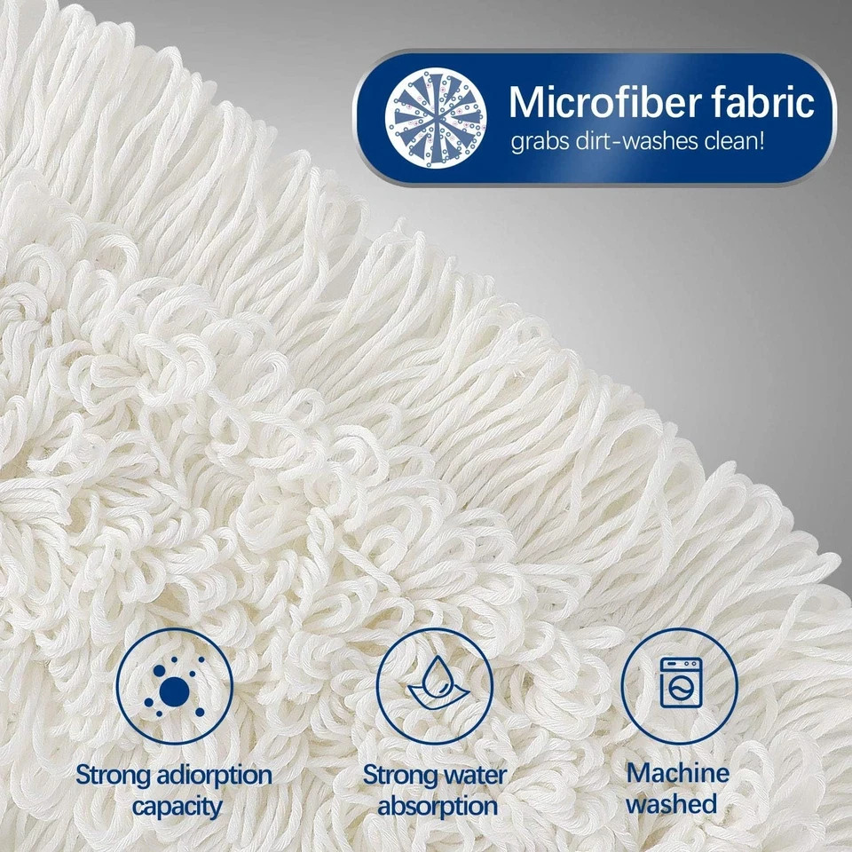 36″ Commercial Industrial Cotton Mop Dust Floor Mop with Total 2 Mop Pads